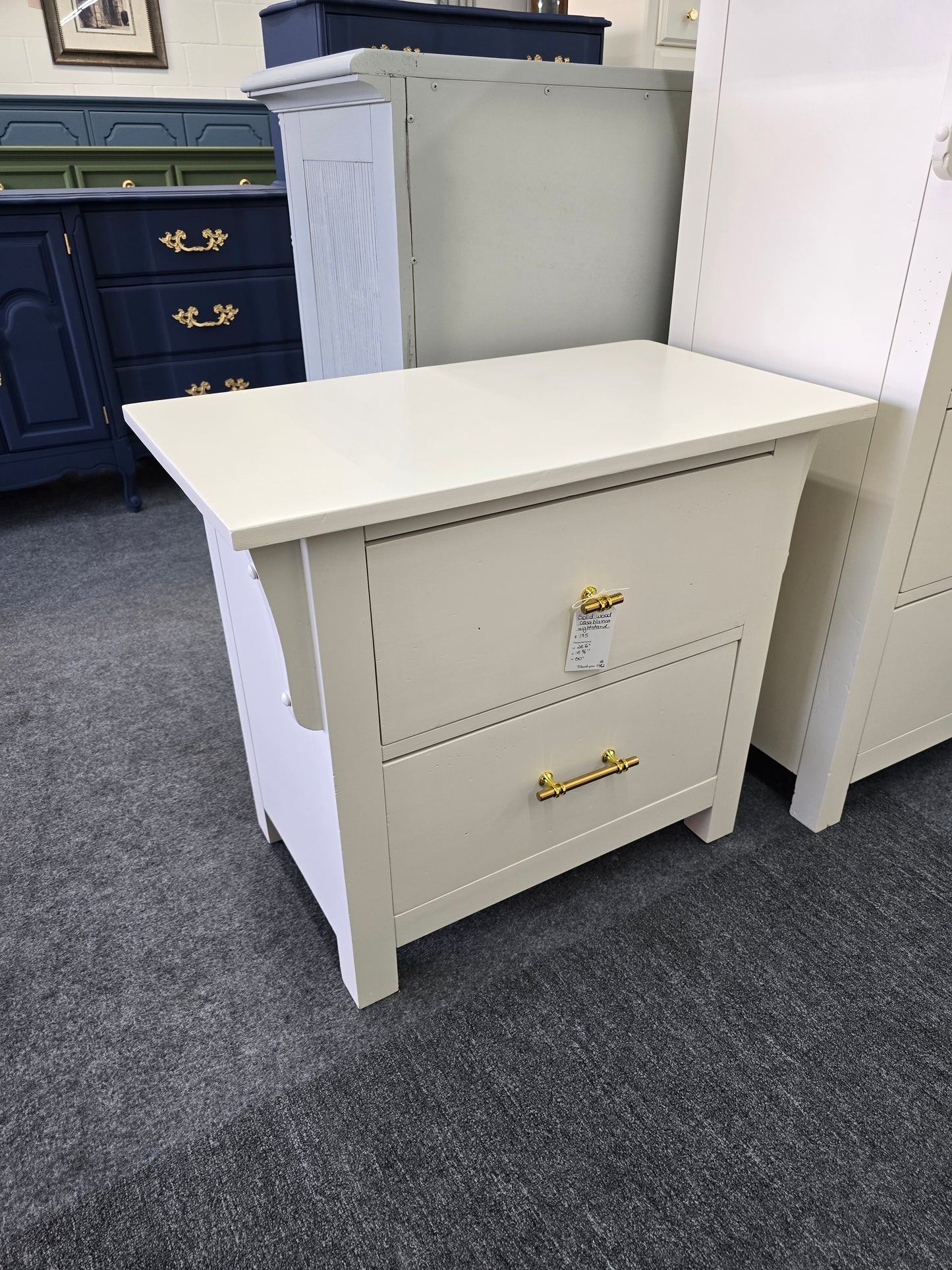 All solid wood creamy nightstand