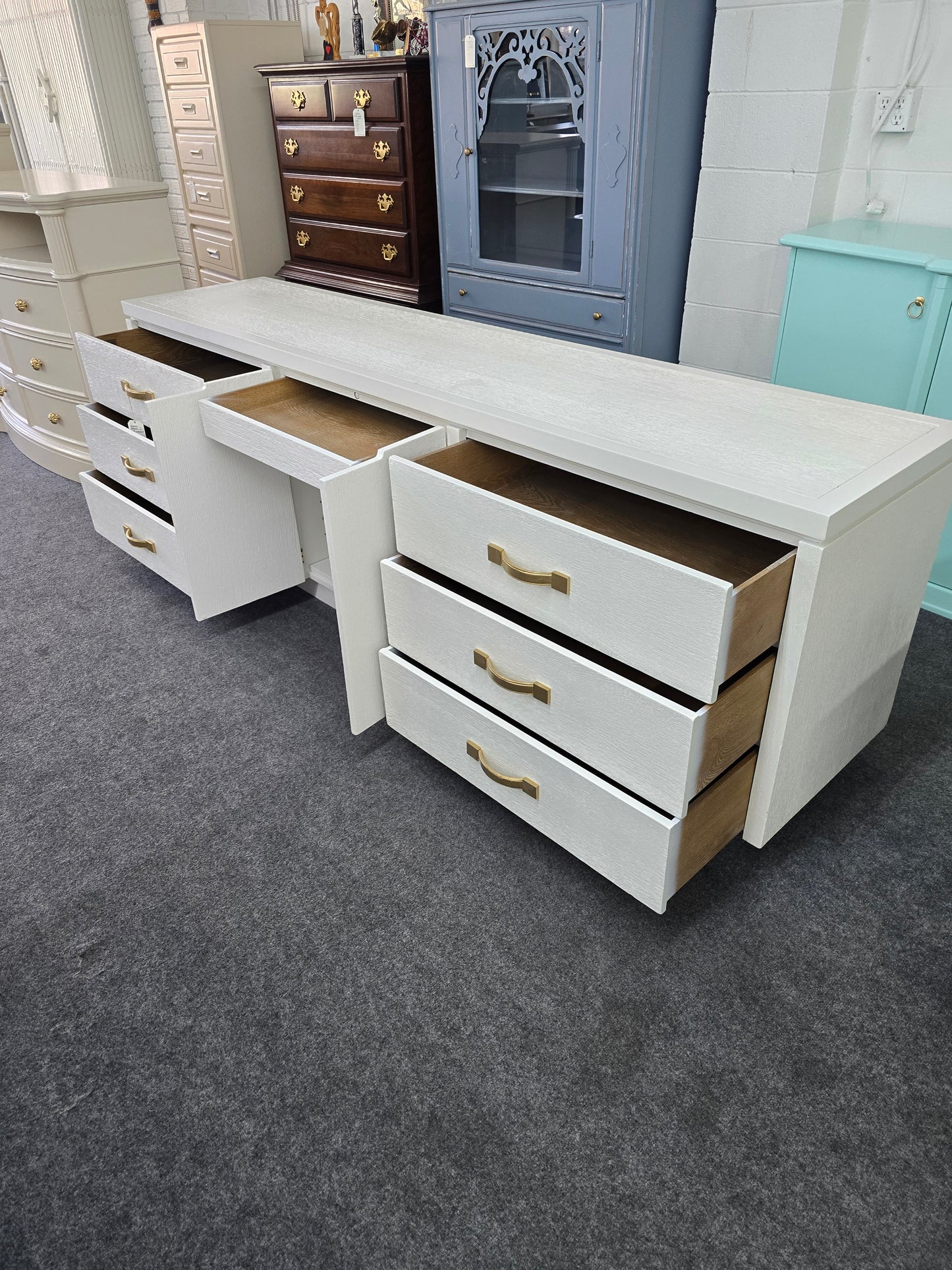 Hickory alabaster lacquered sideboard