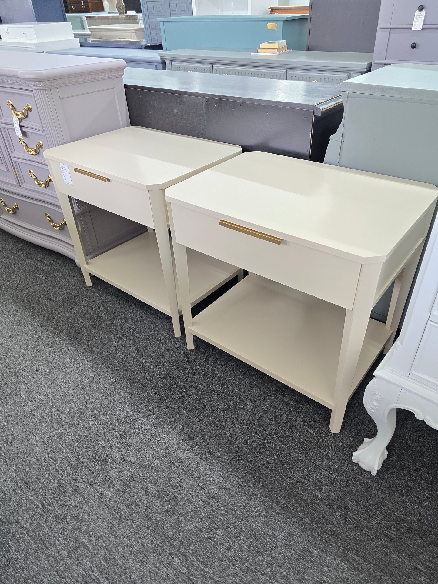 Harden creamy pair of end tables