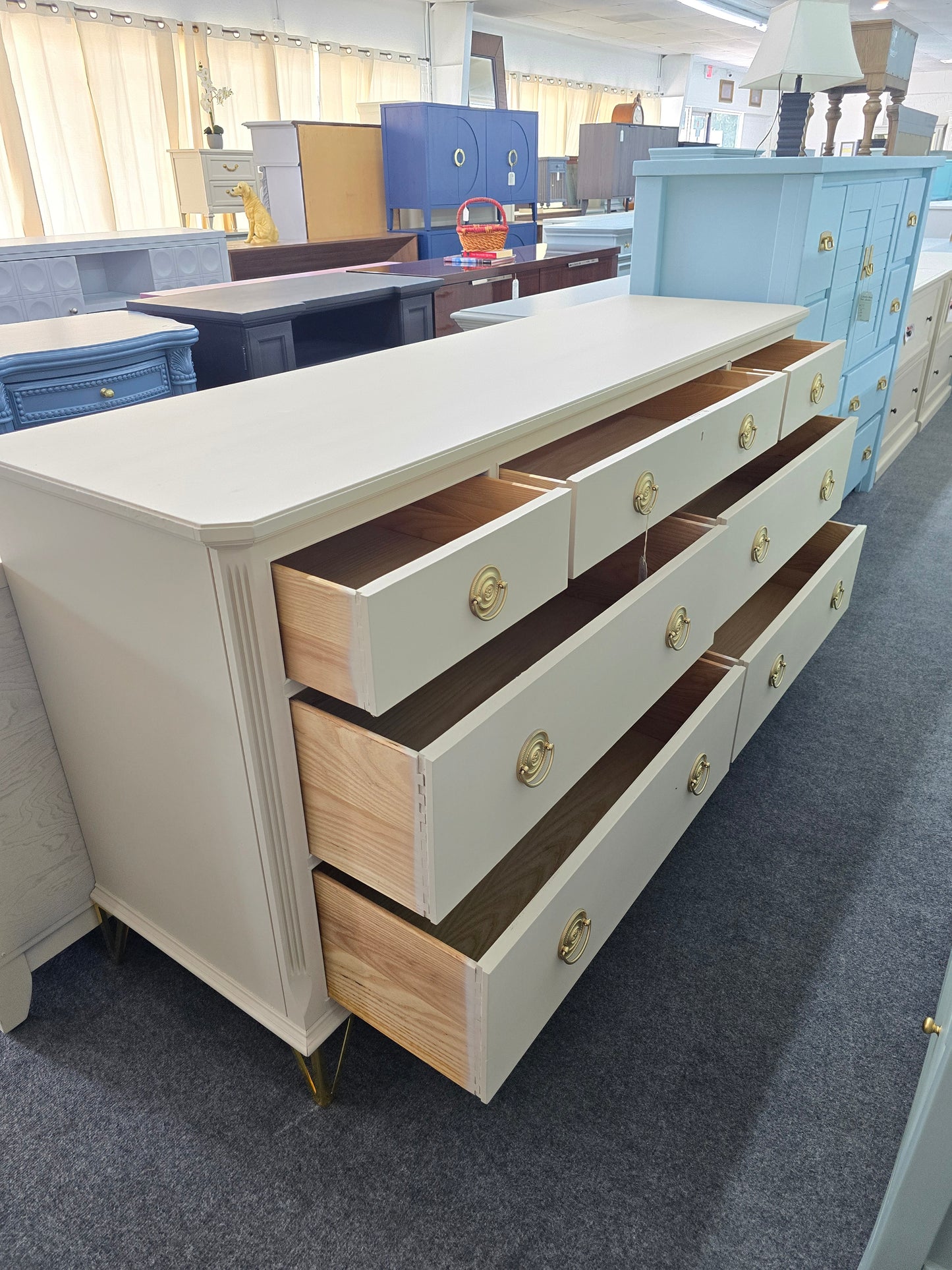 Ethan Allen beige Solid wood dresser