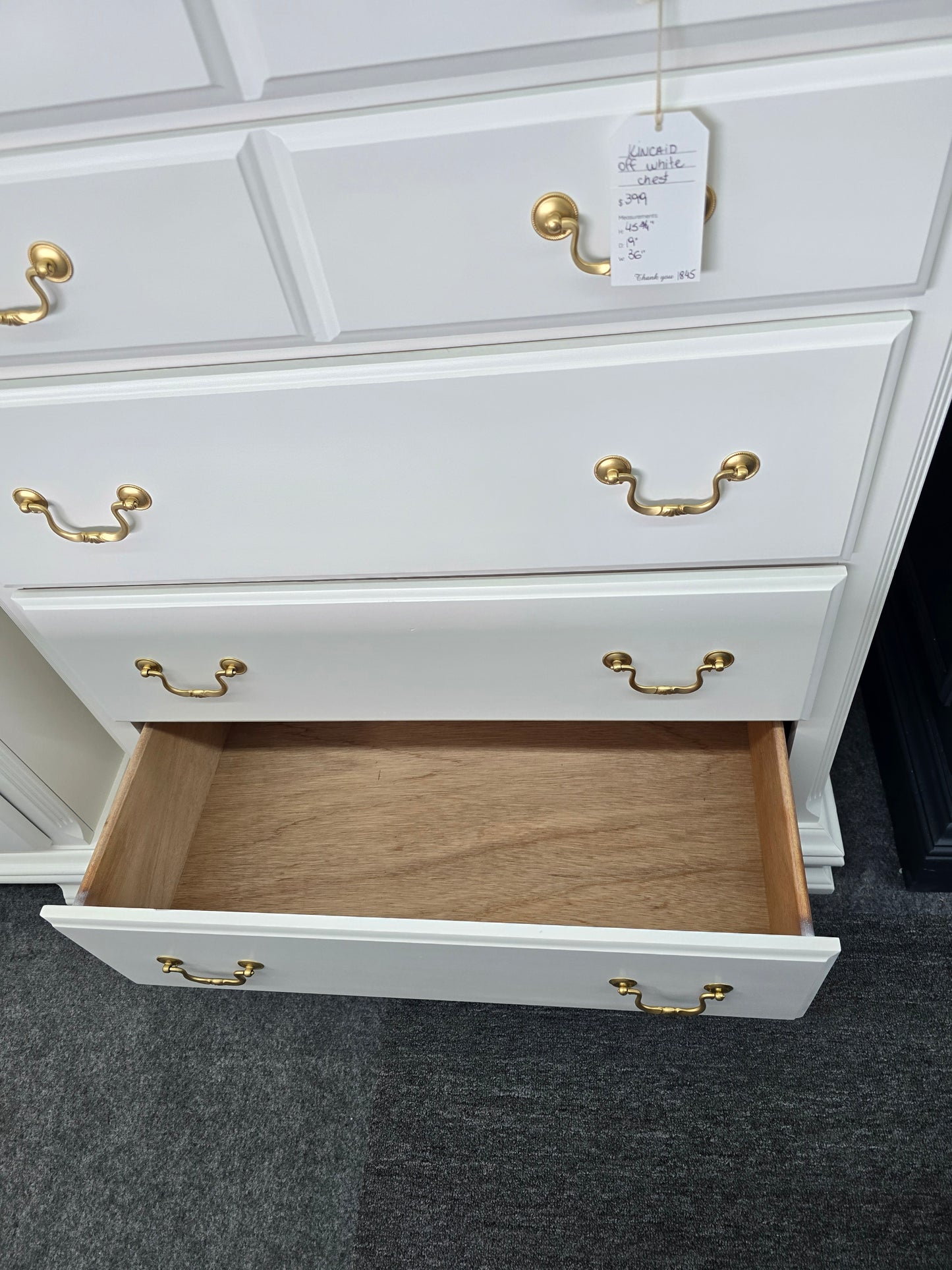 Kincaid solid wood off white chest of drawers