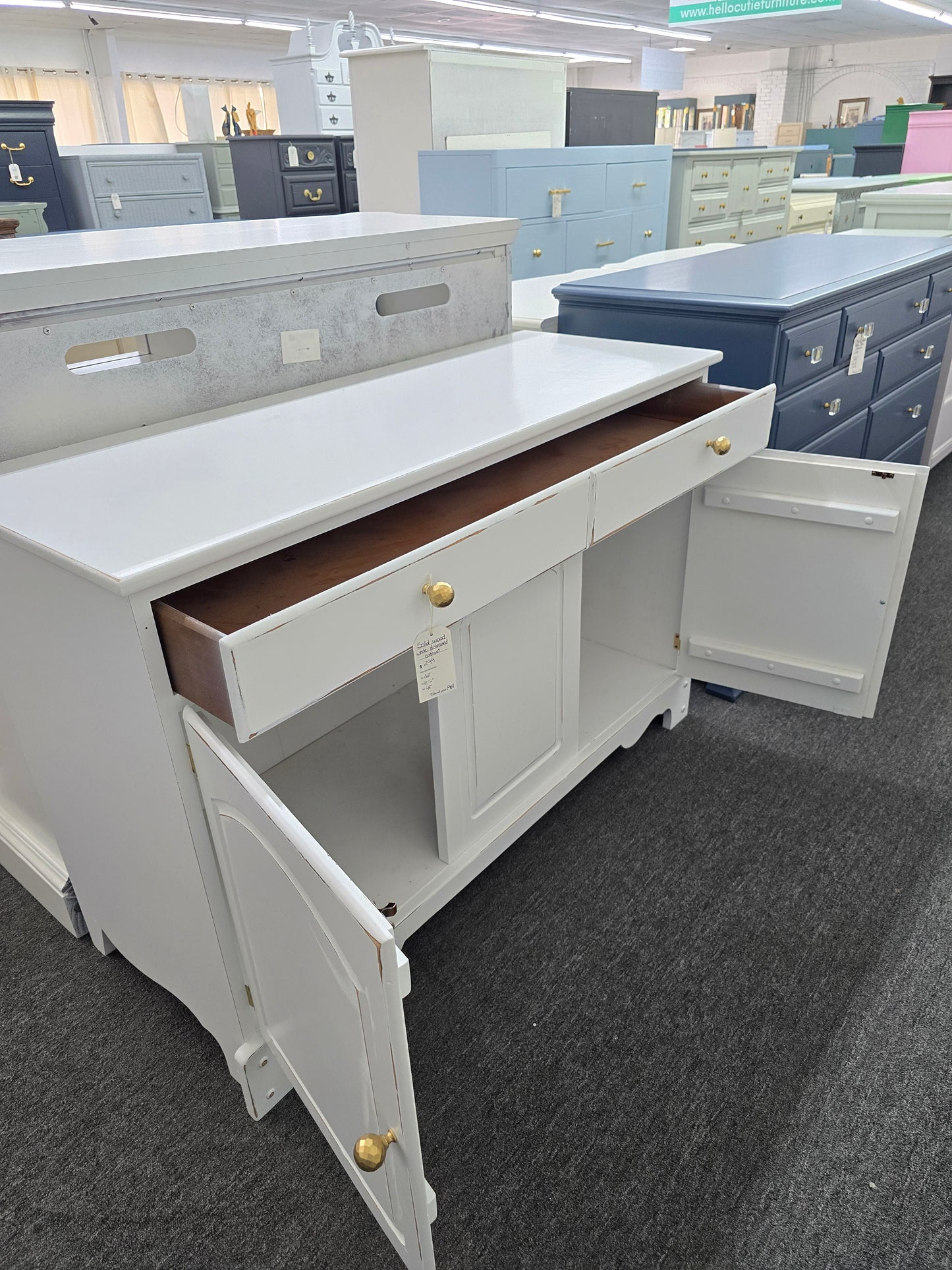 White Distressed cabinet
