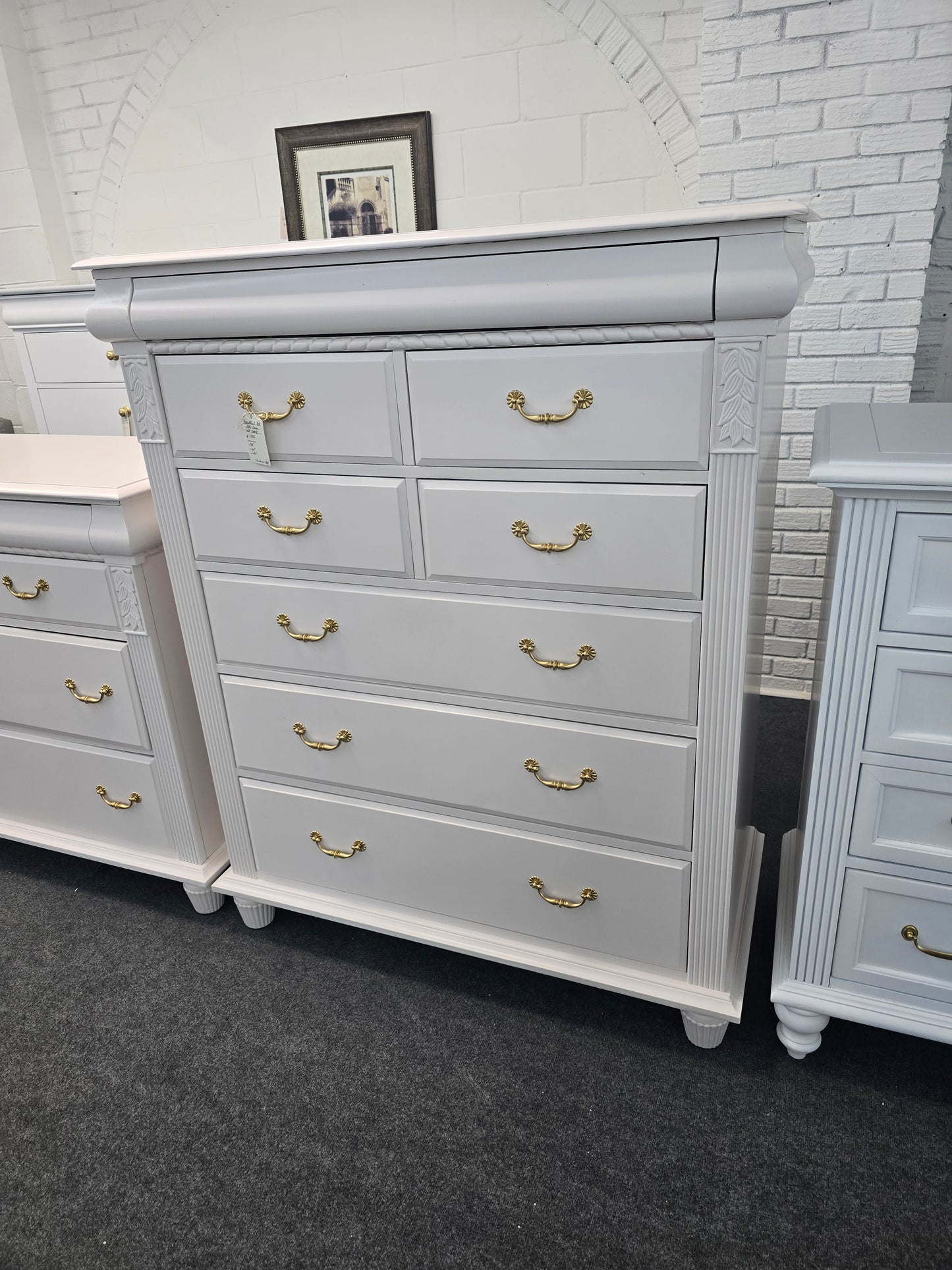 Beautiful pale pink 8 drawers tall chest
