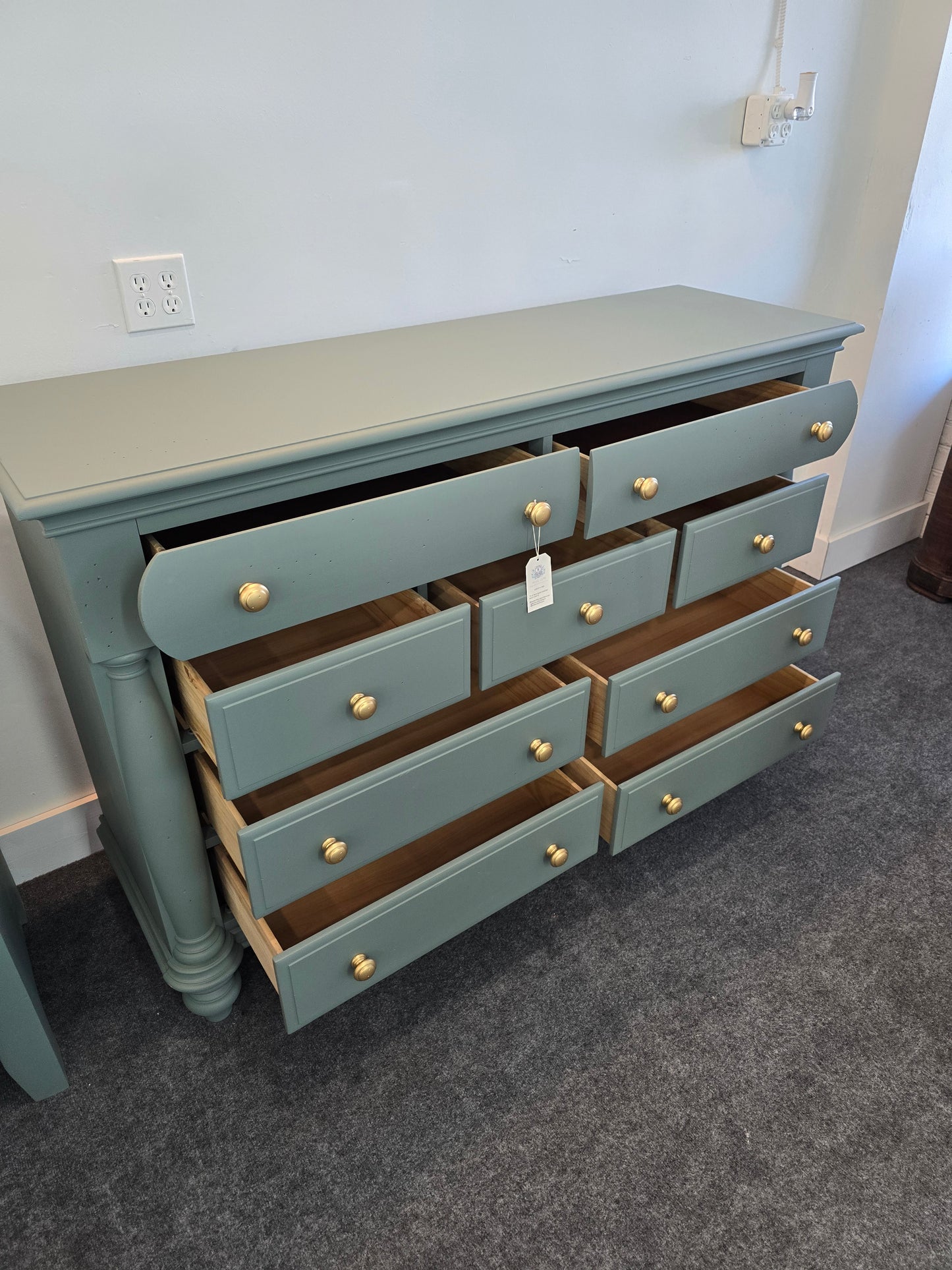 Liberty 9 drawers green dresser