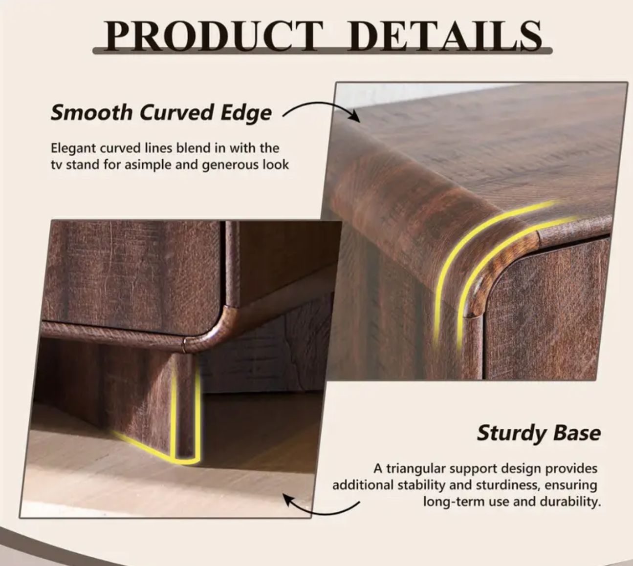 70" TV stand - light natural wood- new