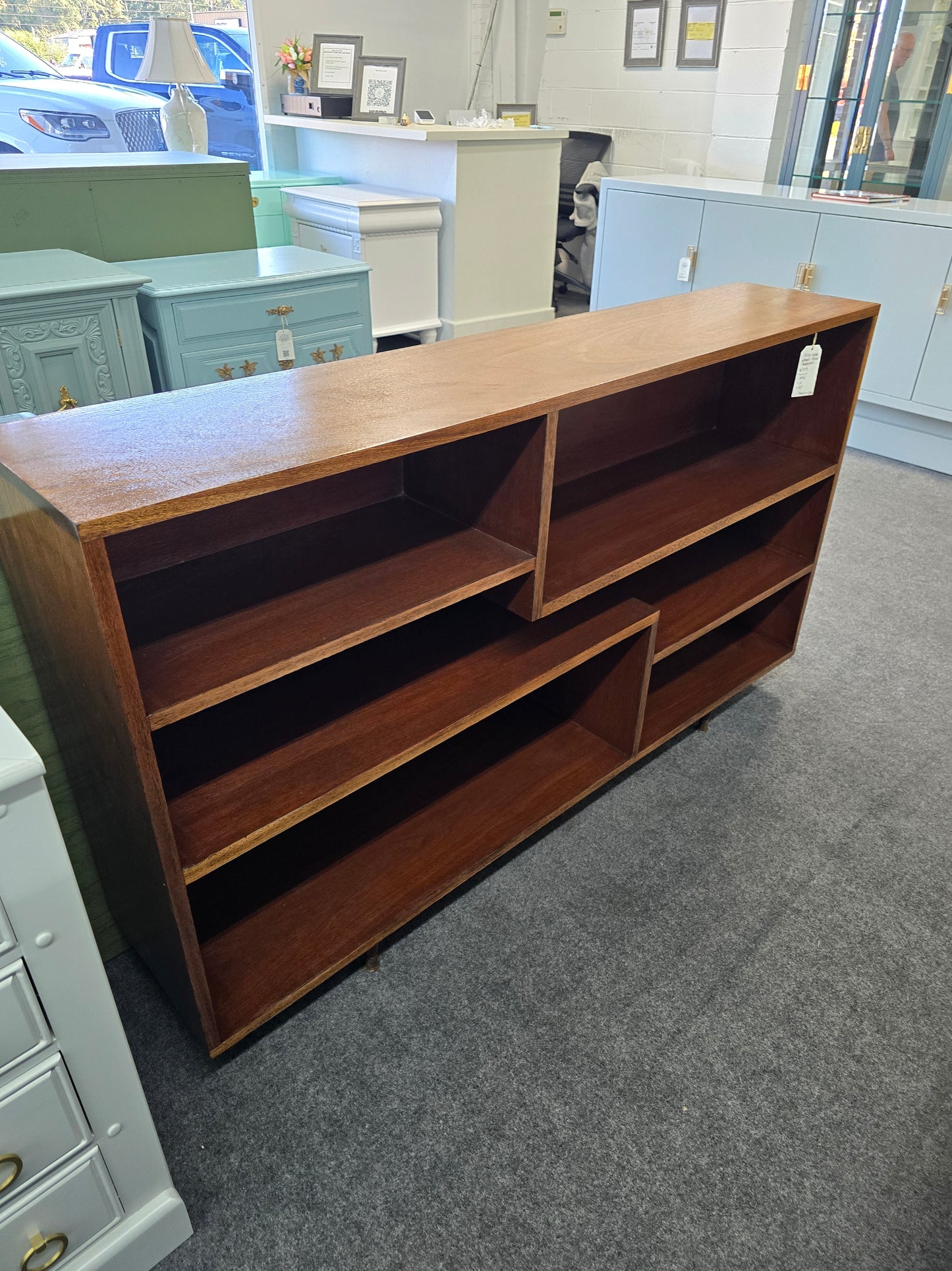 Mid century modern solid wood bookshelf