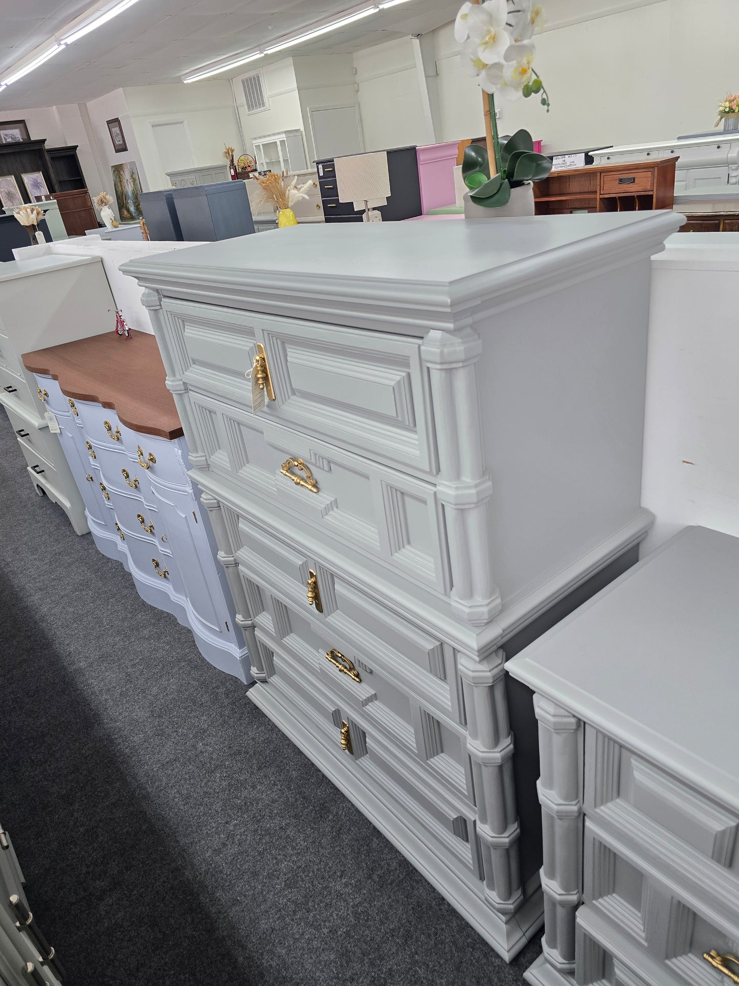 Bassett gray vintage chest