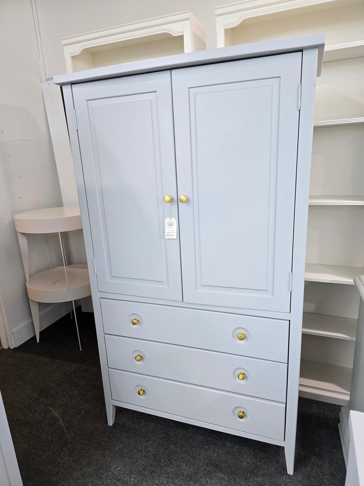 Blue/gray tall armoire