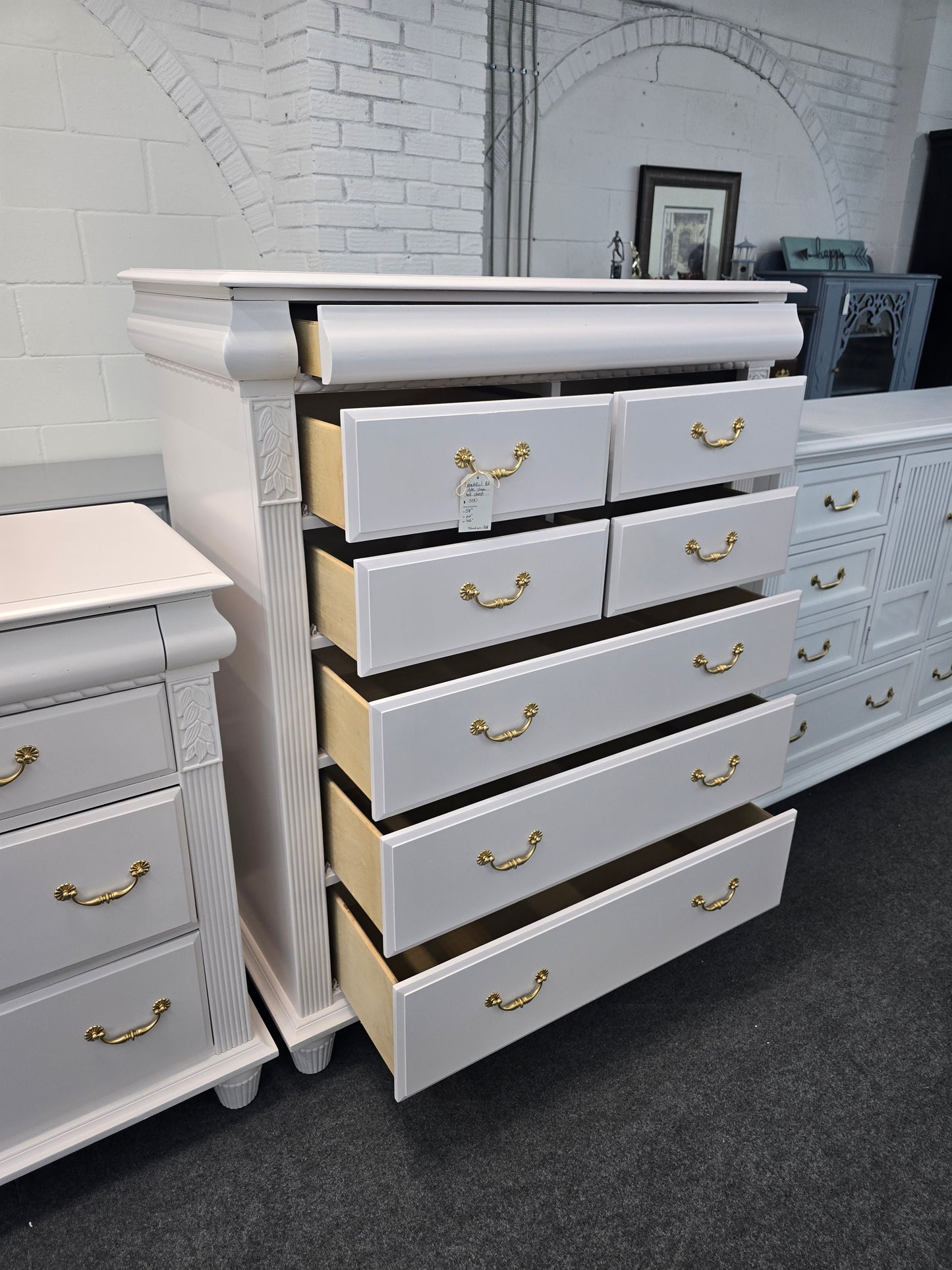 Beautiful pale pink 8 drawers tall chest