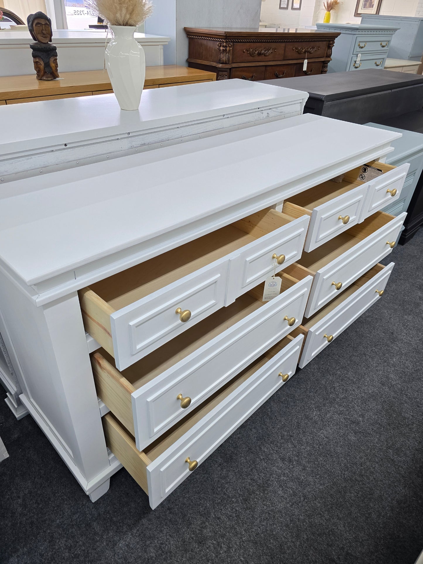 6 drawers white dresser