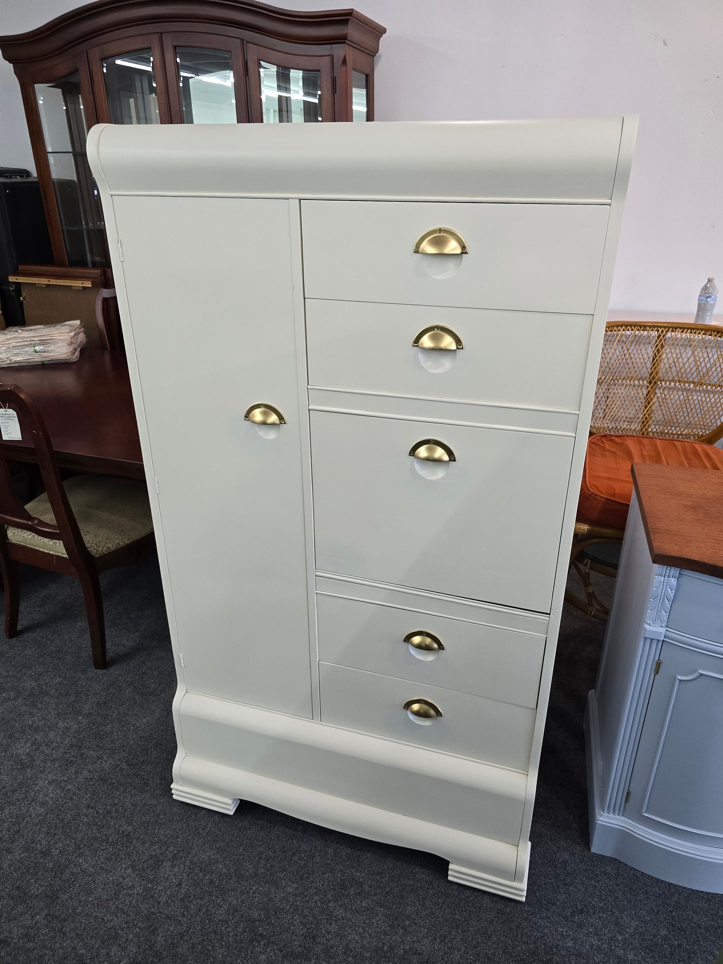 Antique waterfall cream chest/armoire