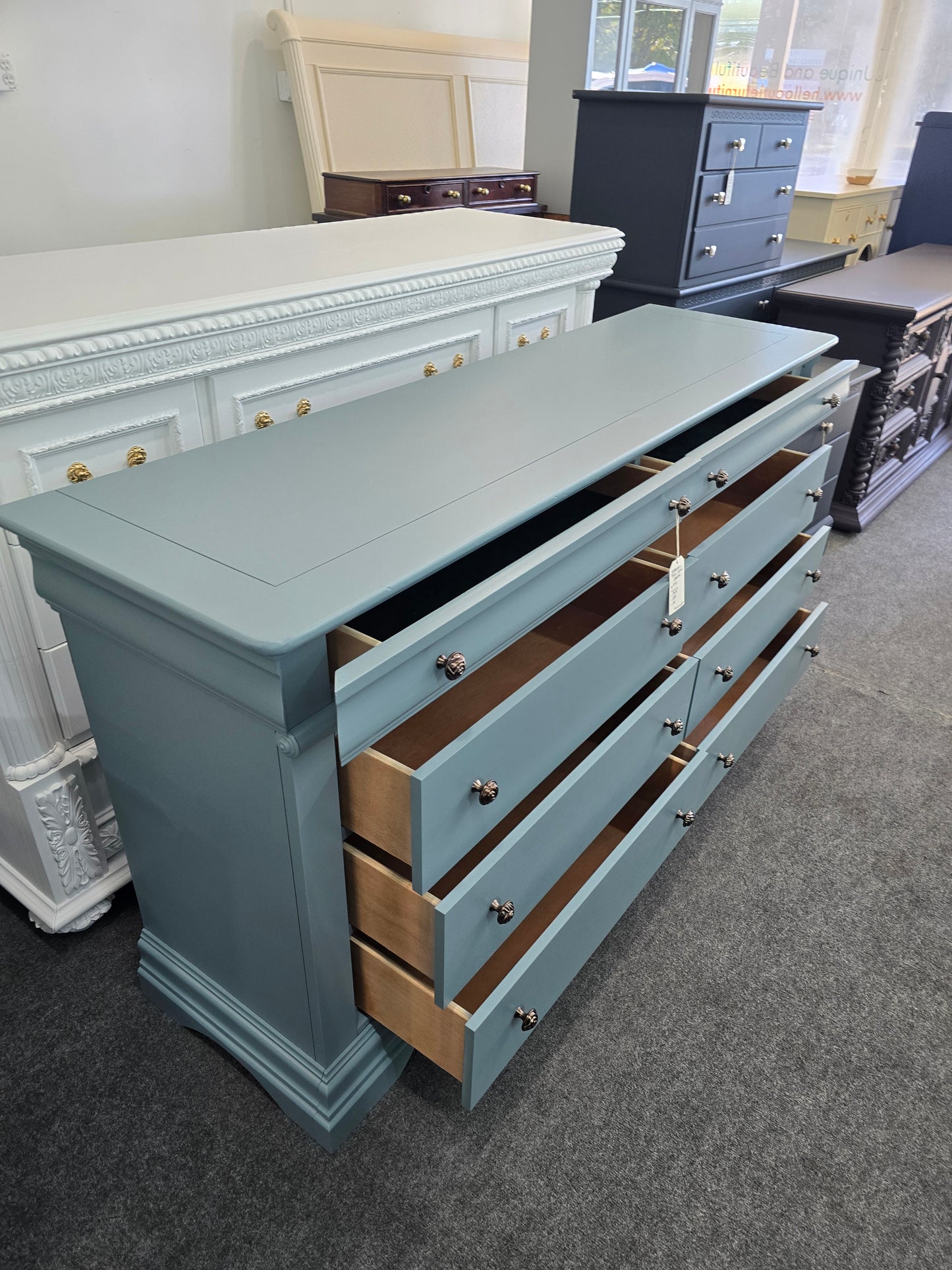 Colezione Europa blue 8 drawers dresser