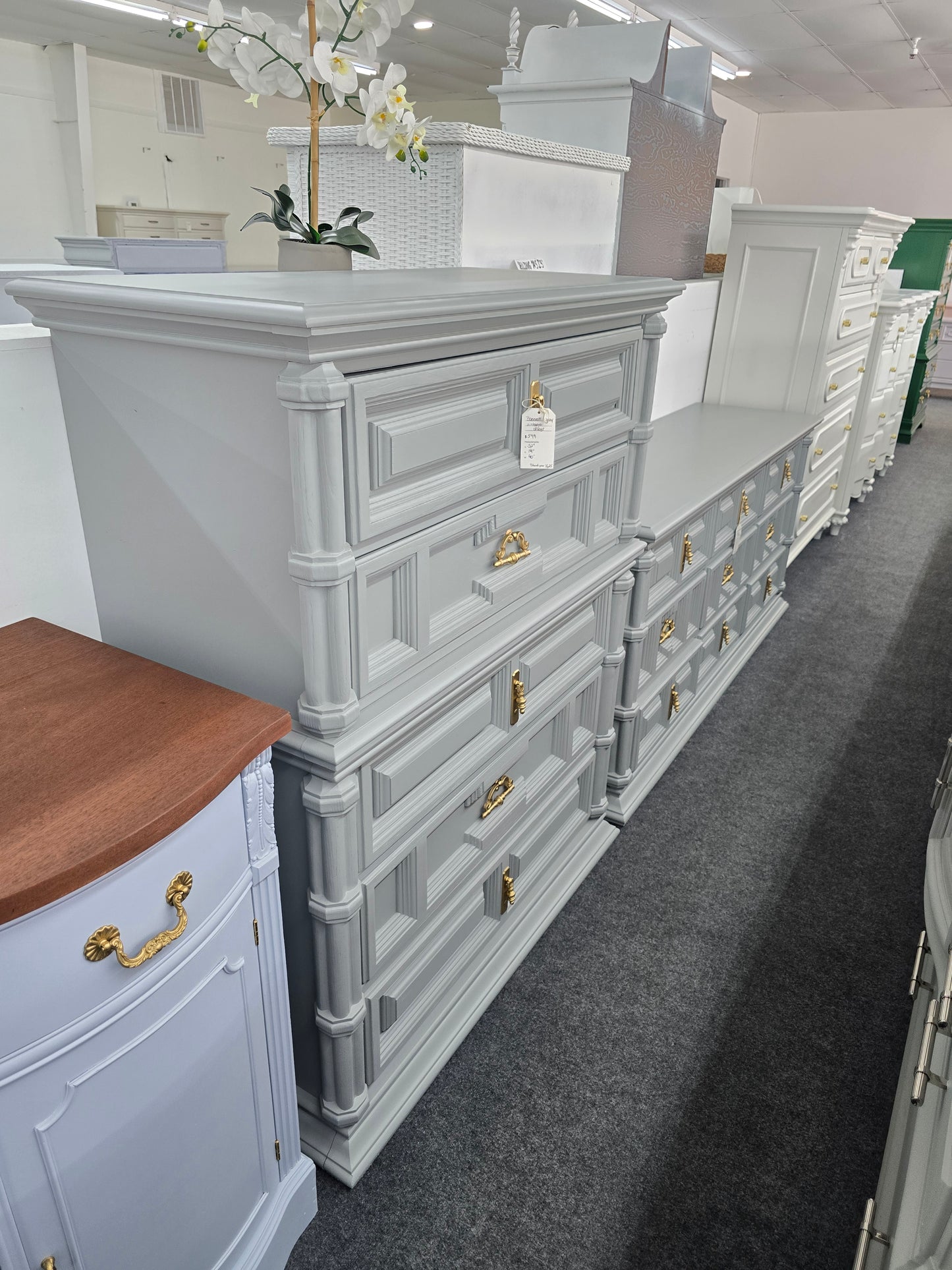 Bassett gray vintage chest