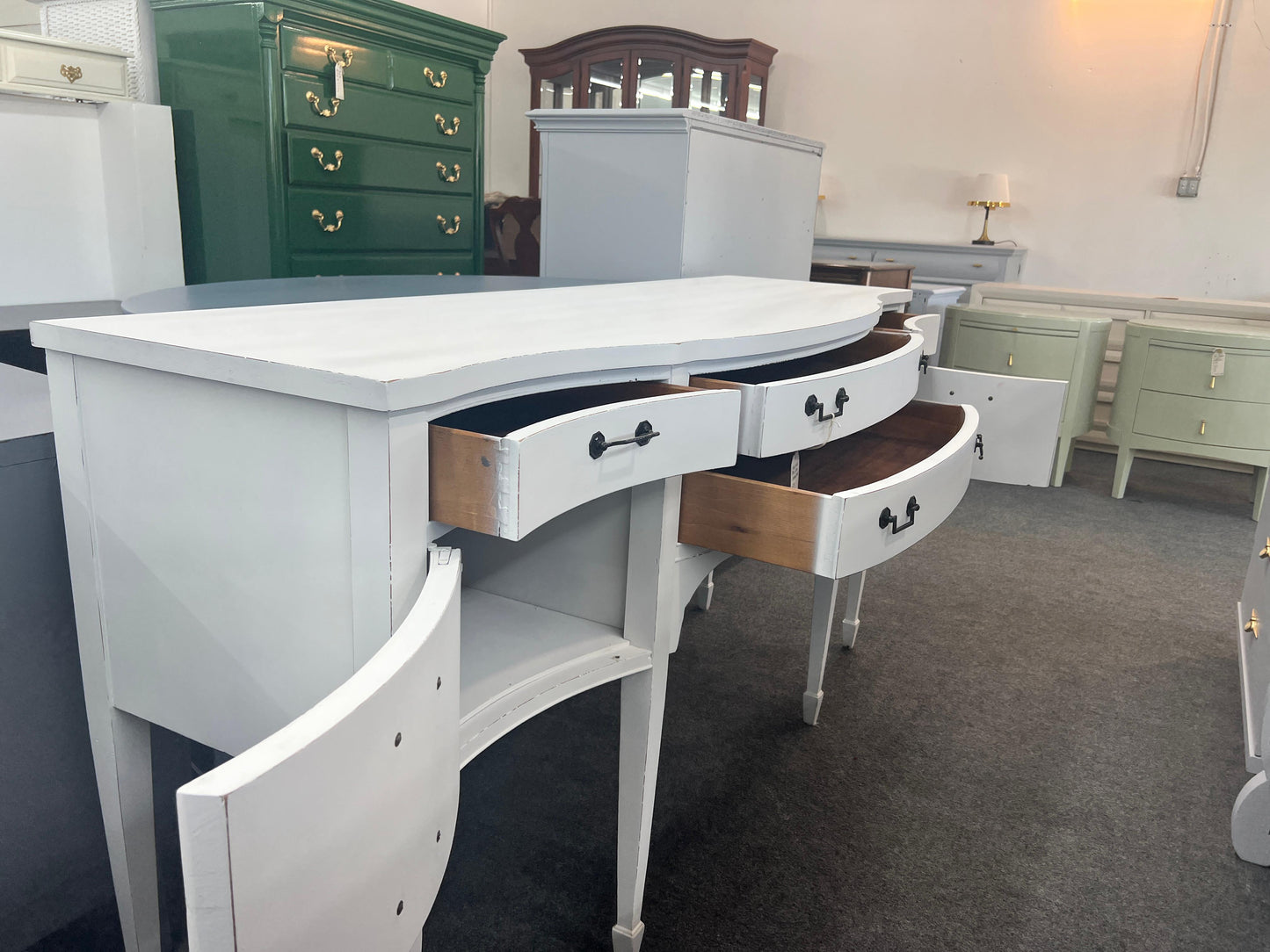 Solid wood white Distressed buffett