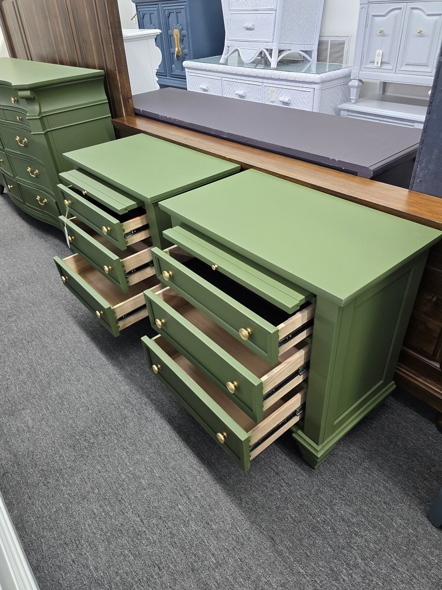 Secret garden pair of modern nightstands