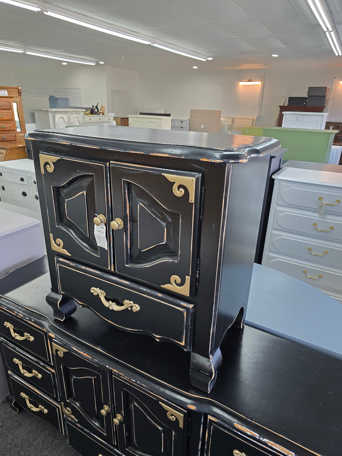 Black Distressed nightstand