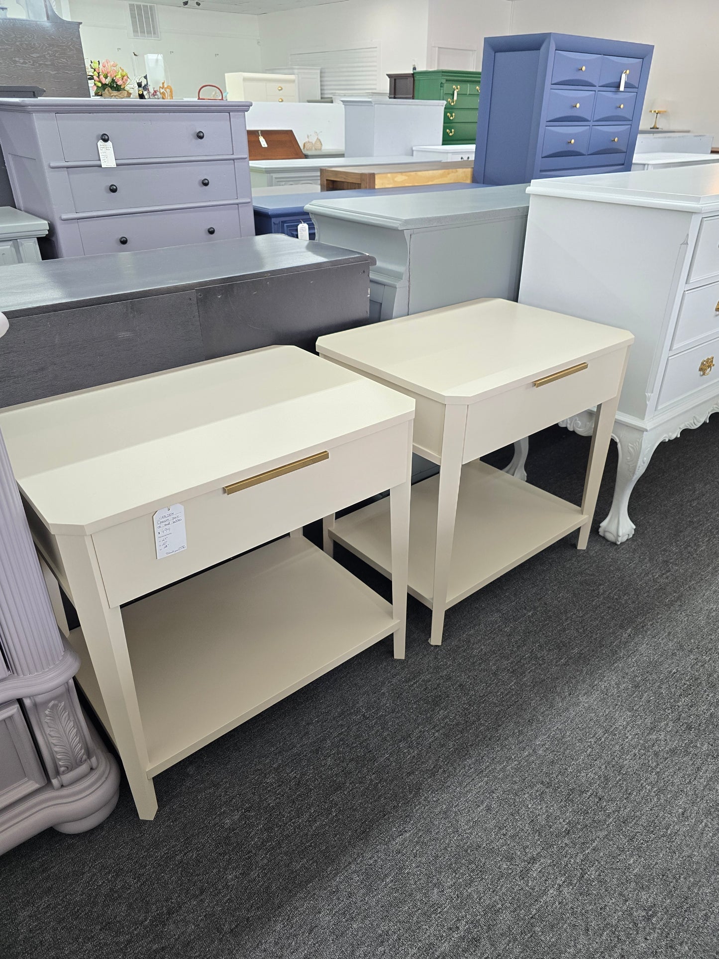 Harden creamy pair of end tables