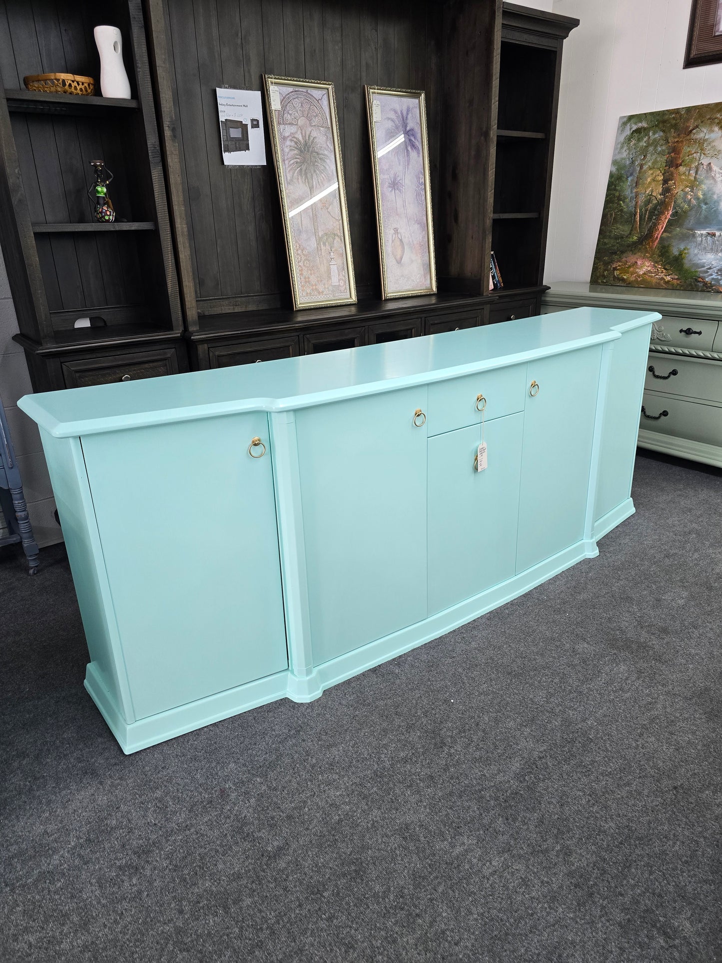 Gorgeous lacquered green cabinet