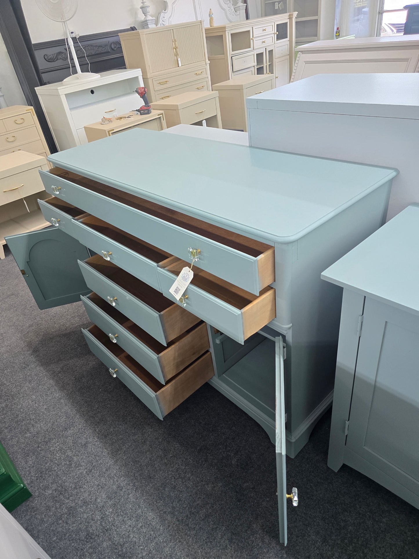 Pennsylvania house teal cabinet