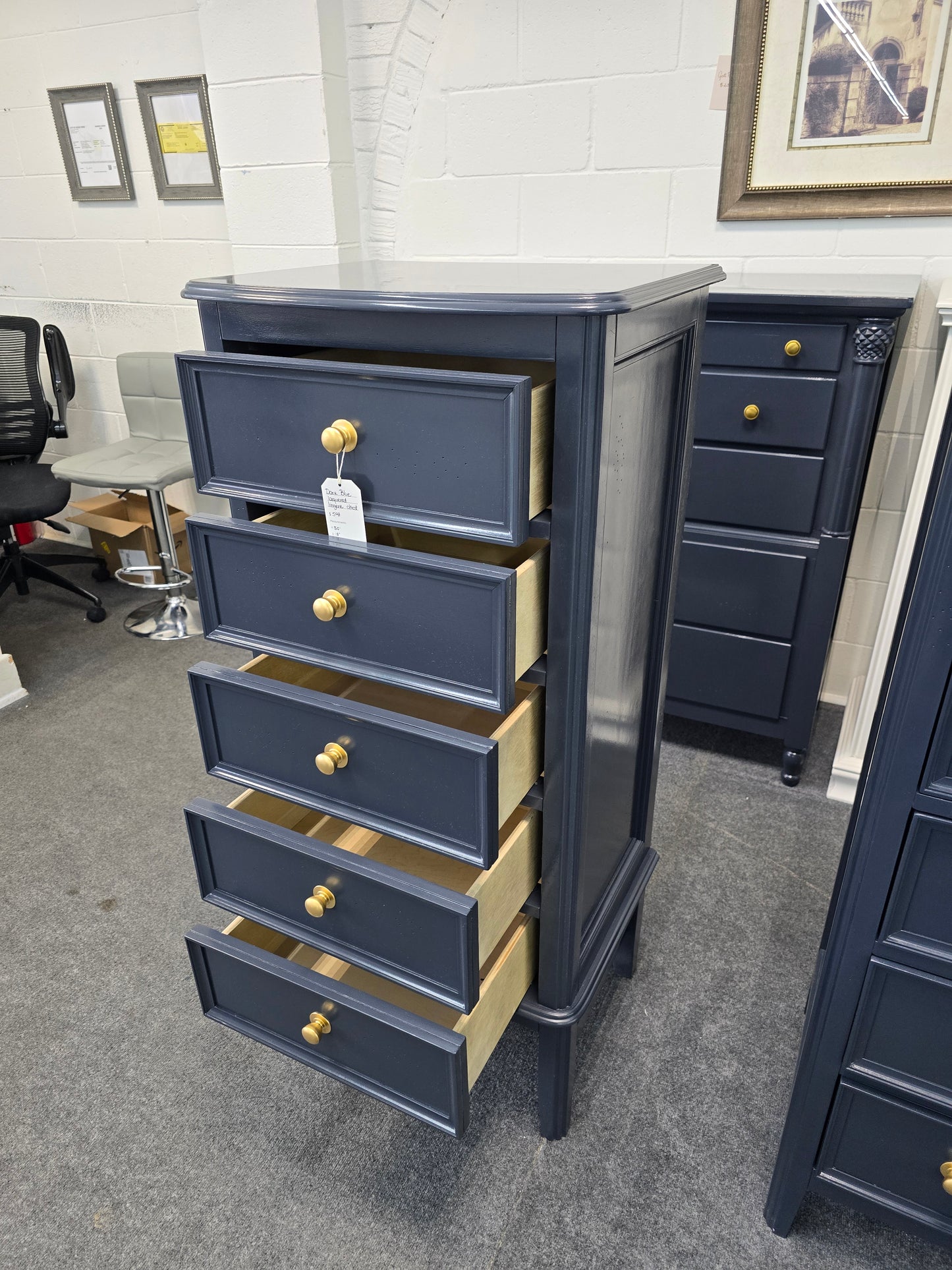 Dark blue 5 drawers lingerie chest