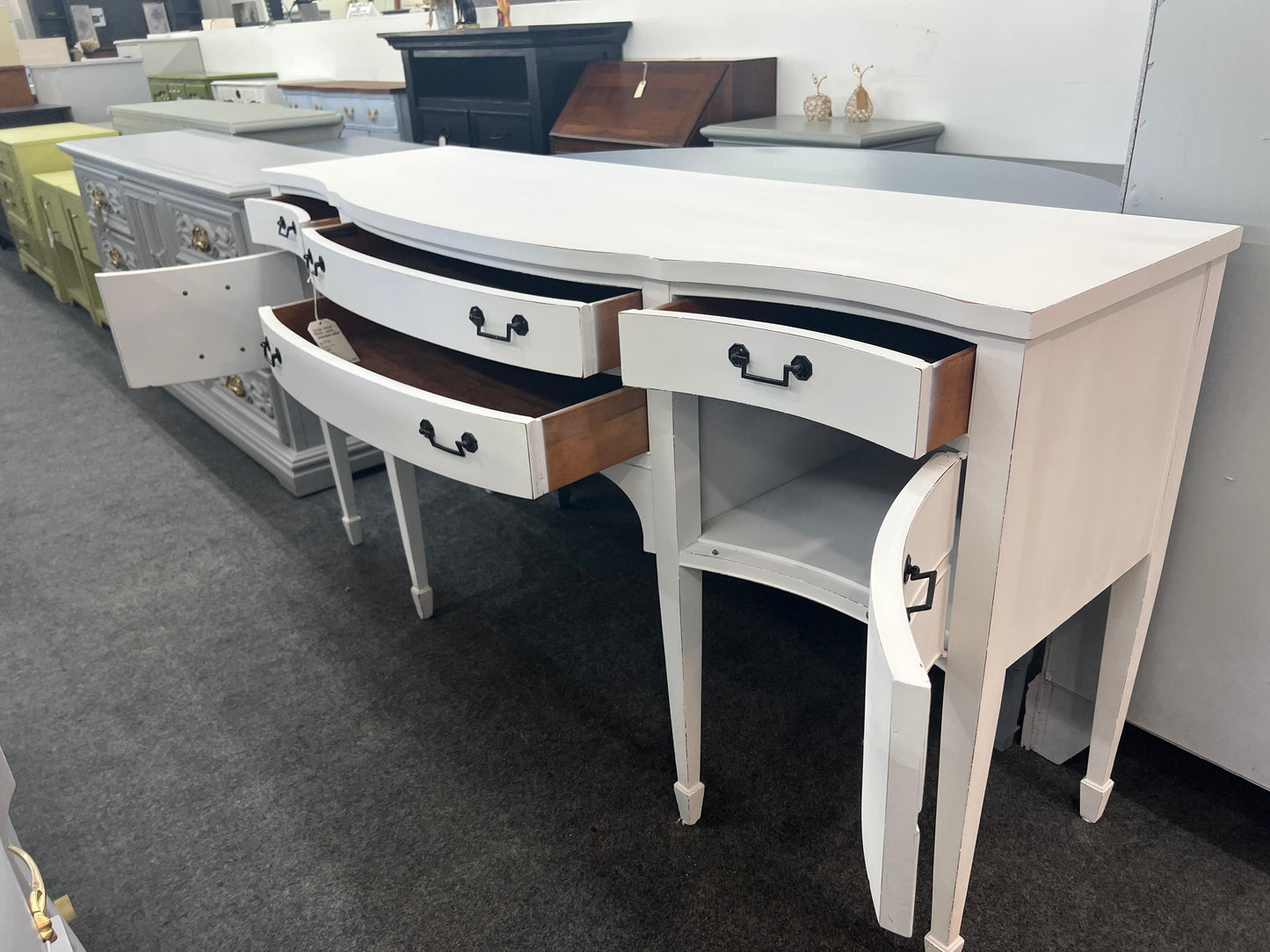 Solid wood white Distressed buffett
