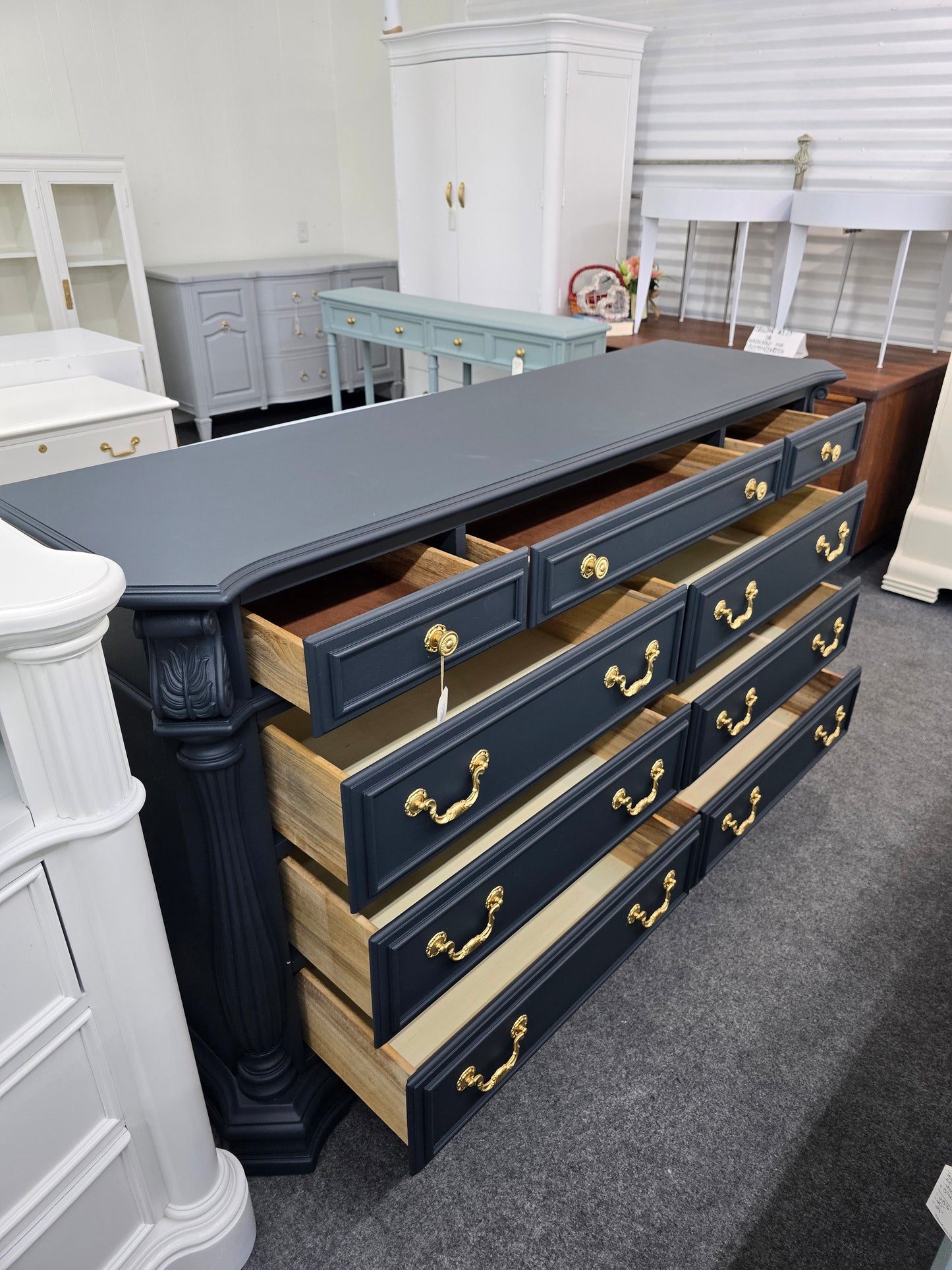 9 drawers inkwell dresser