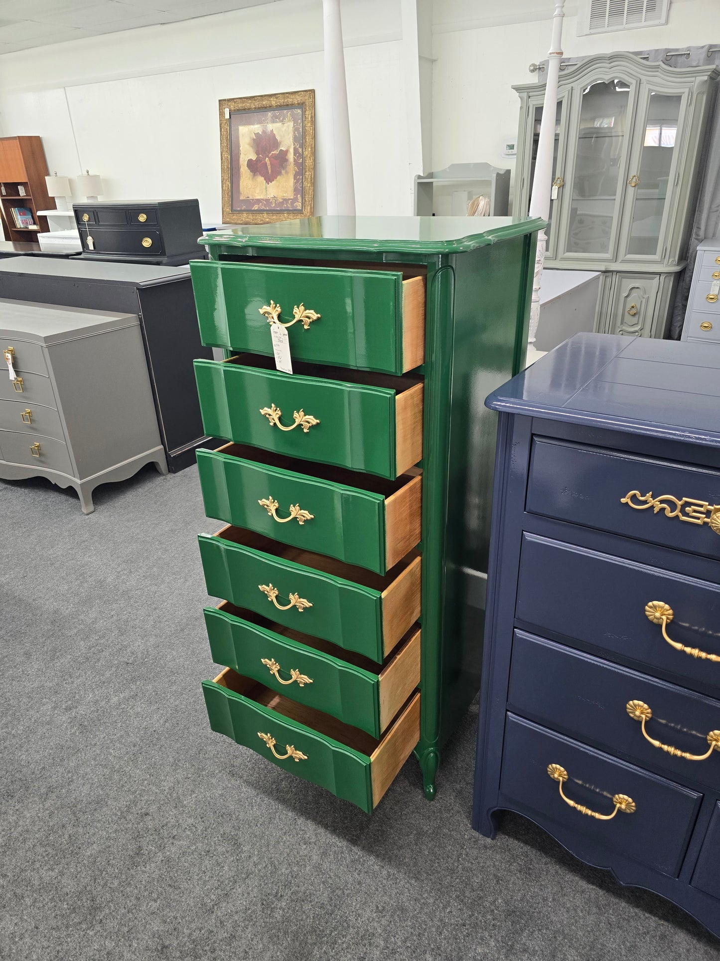 Dixie green lacquered lingerie chest