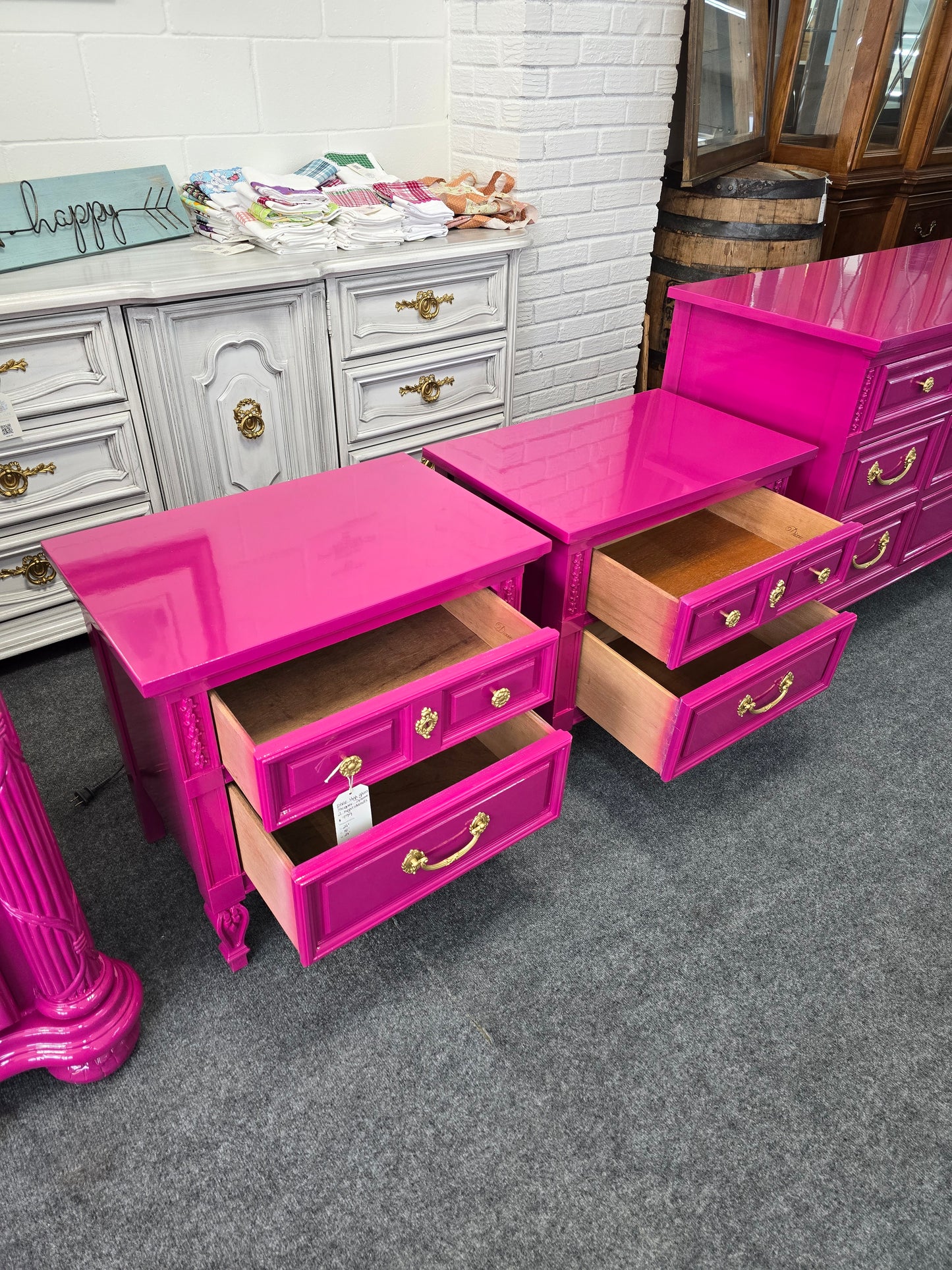 Dixie Regency pair of nightstands lacquered