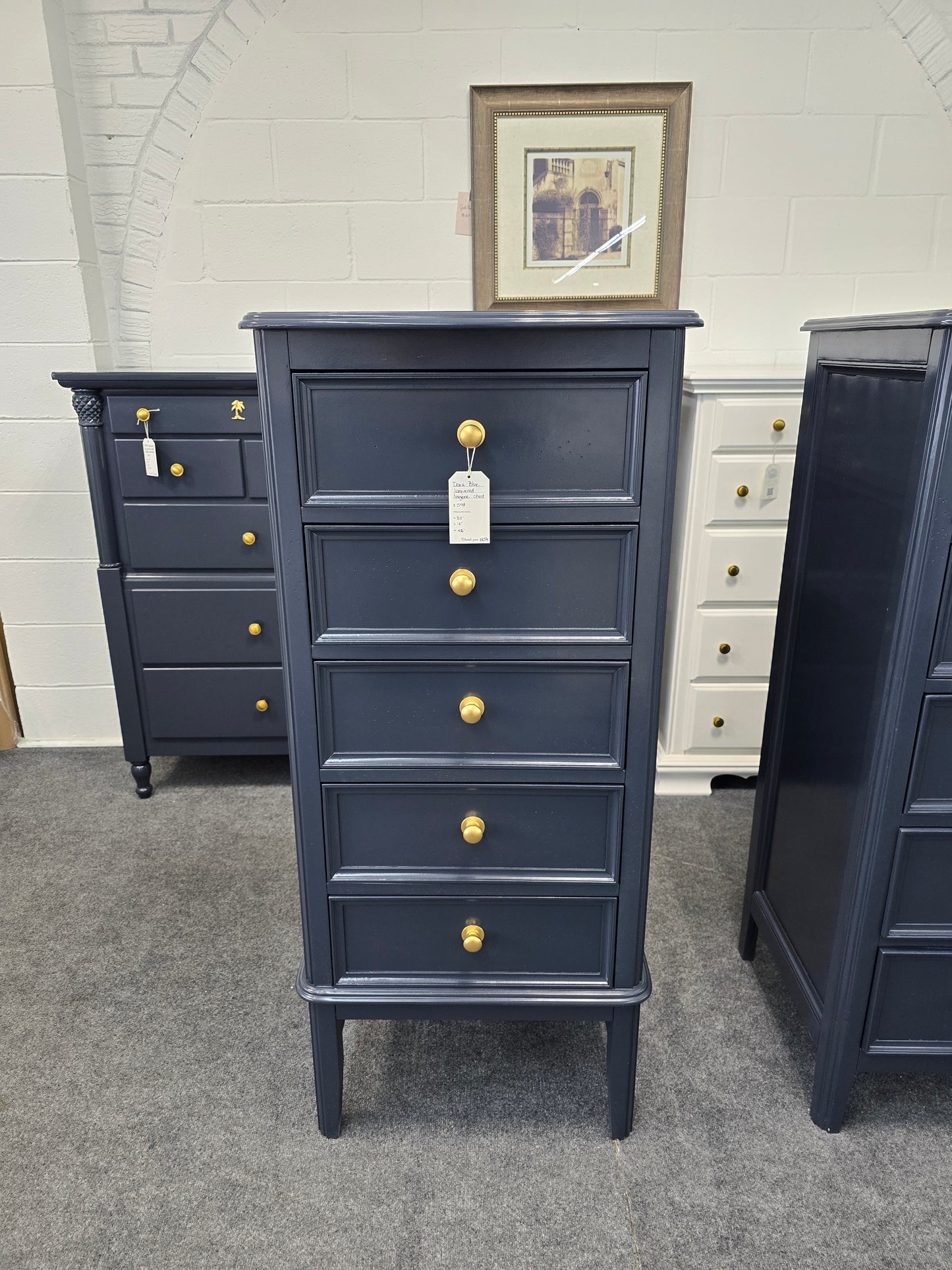 Dark blue 5 drawers lingerie chest