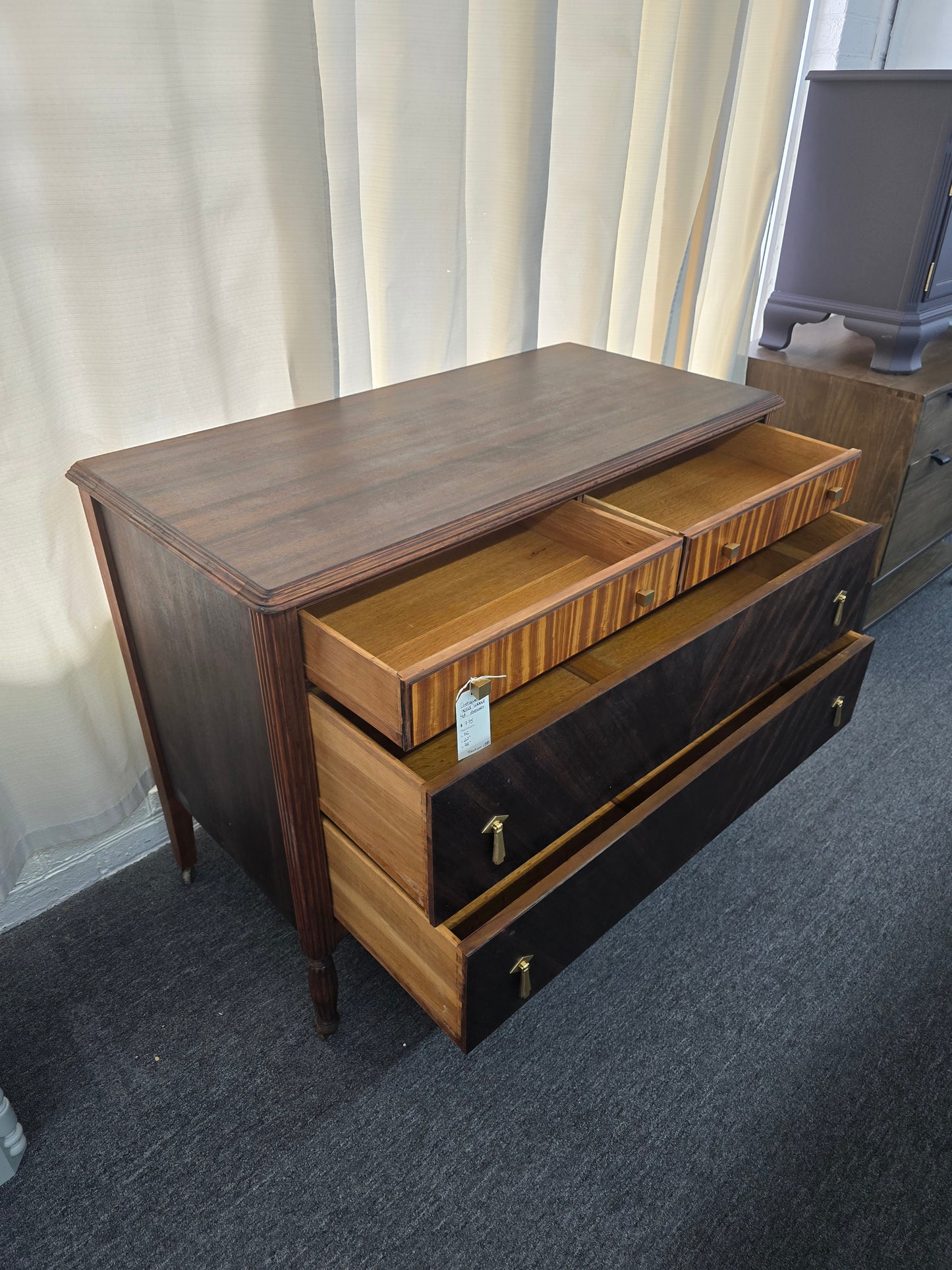 Antique solid wood 4 drawers dresser