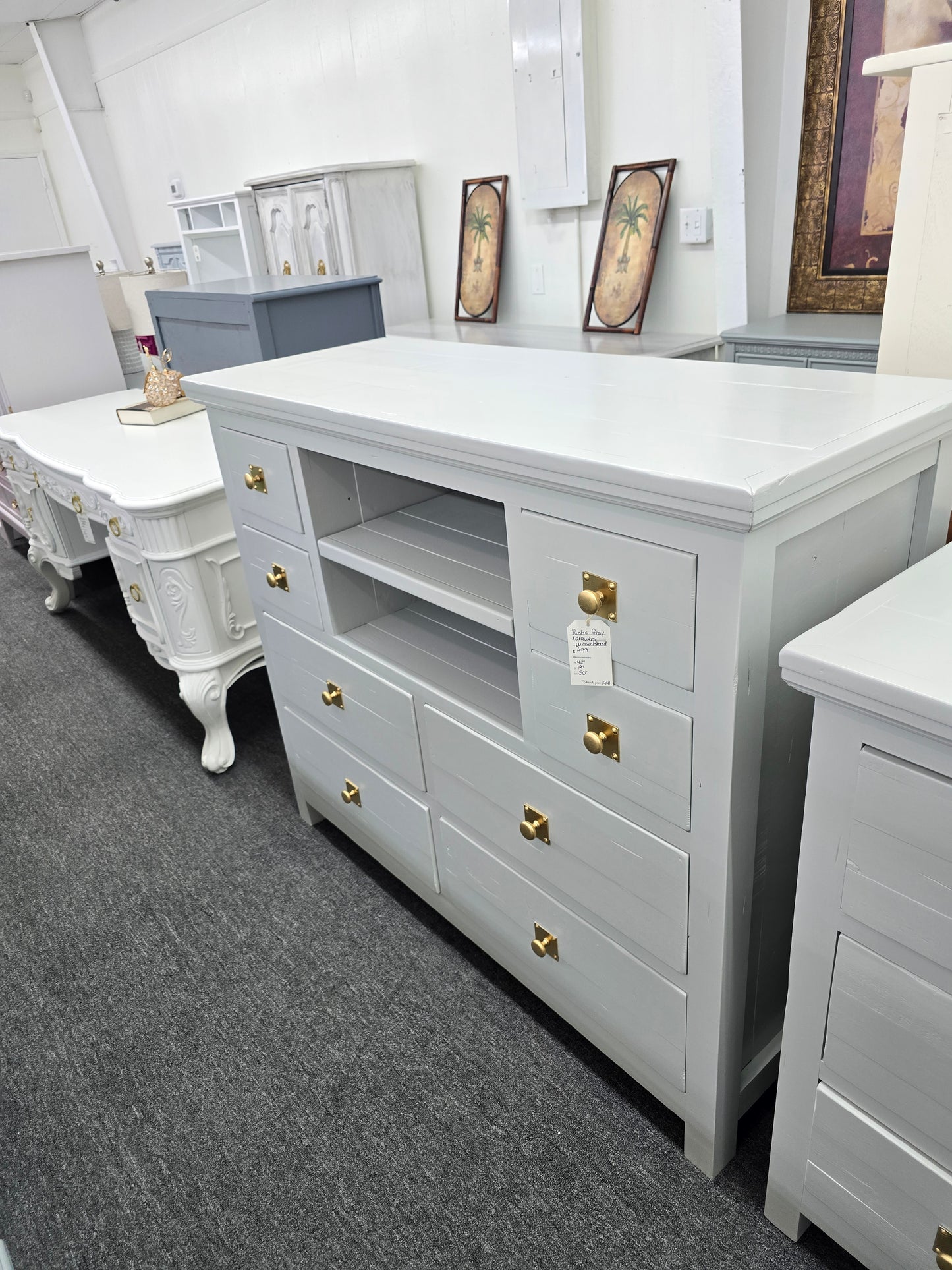 Rustic gray dresser / stand