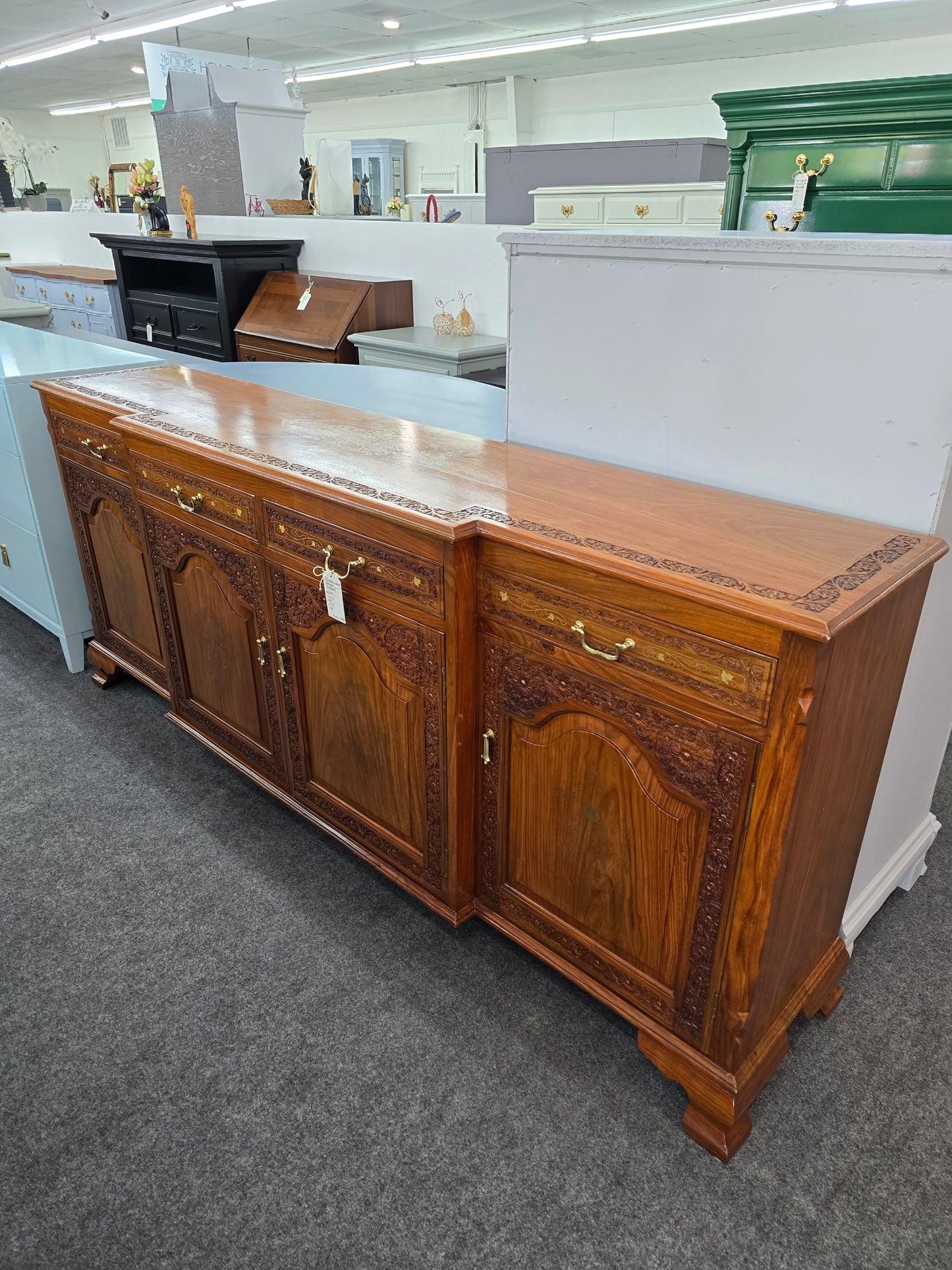 Solid wood gorgeous carved buffett