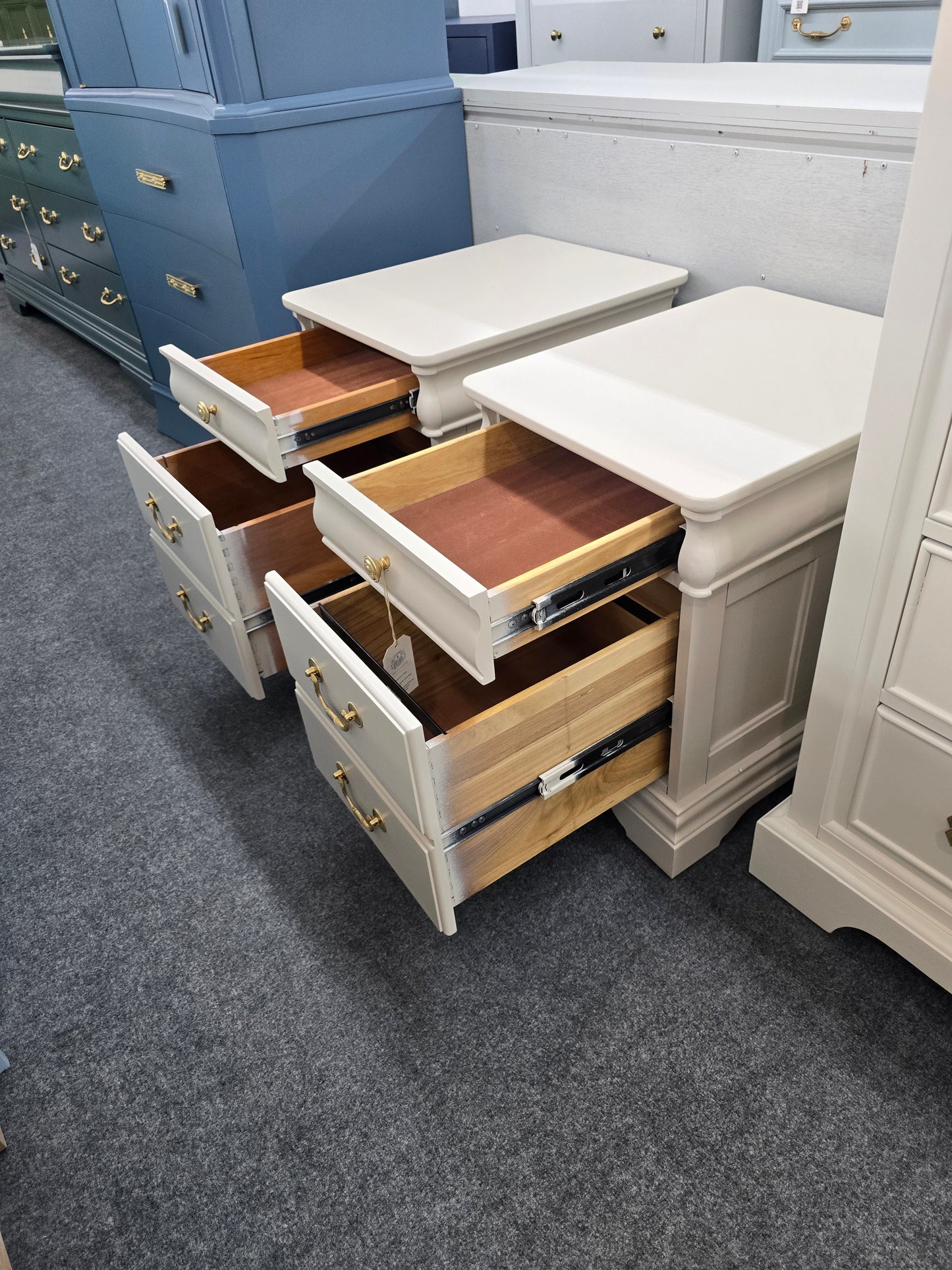 Creamy pair of nightstands/ file cabinets