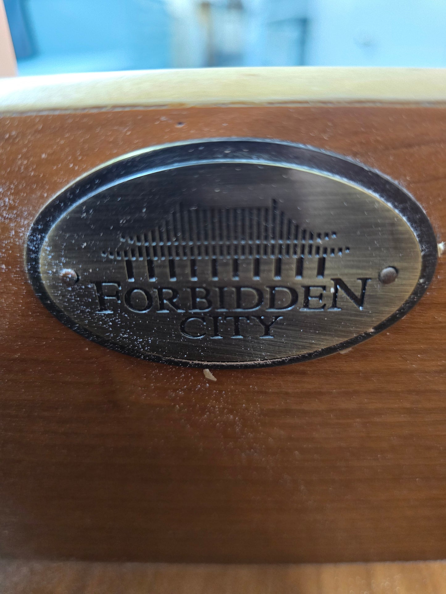 Forbidden City soft orange lacquered dresser