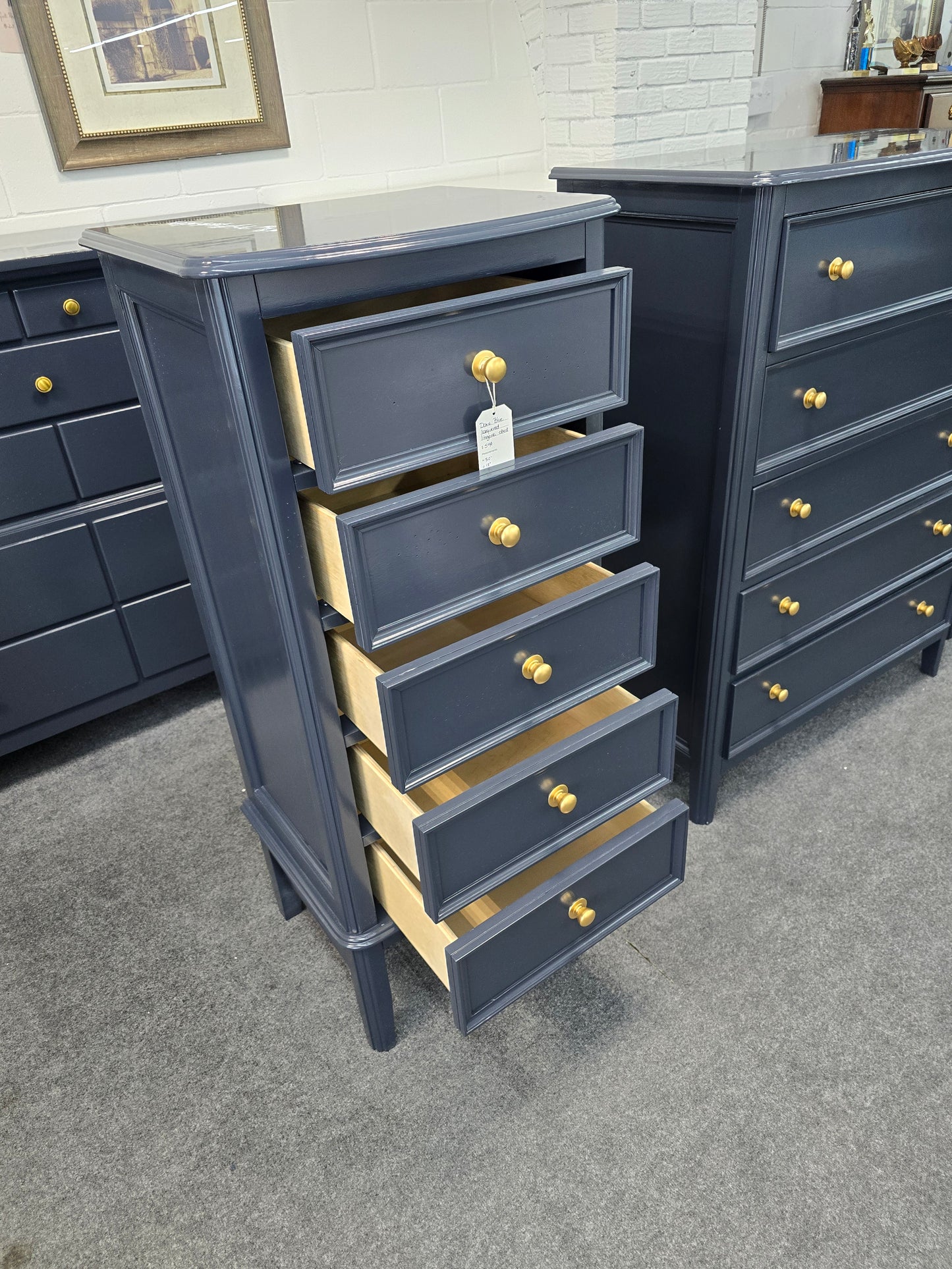 Dark blue 5 drawers lingerie chest