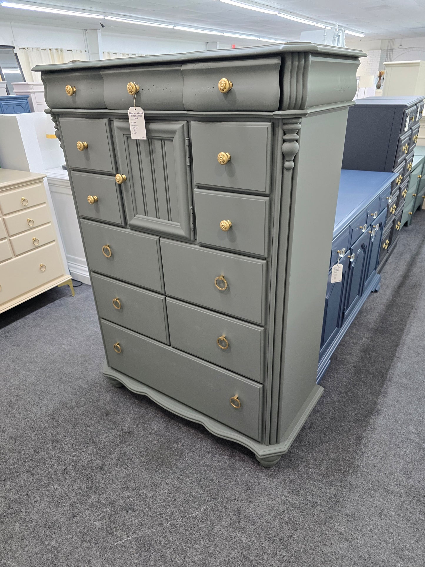 American Signature pewter green chest