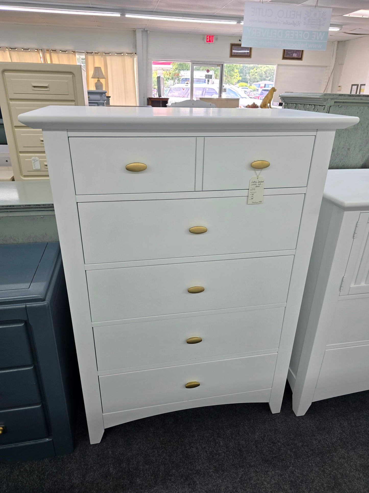 Kathy Ireland tall white chest