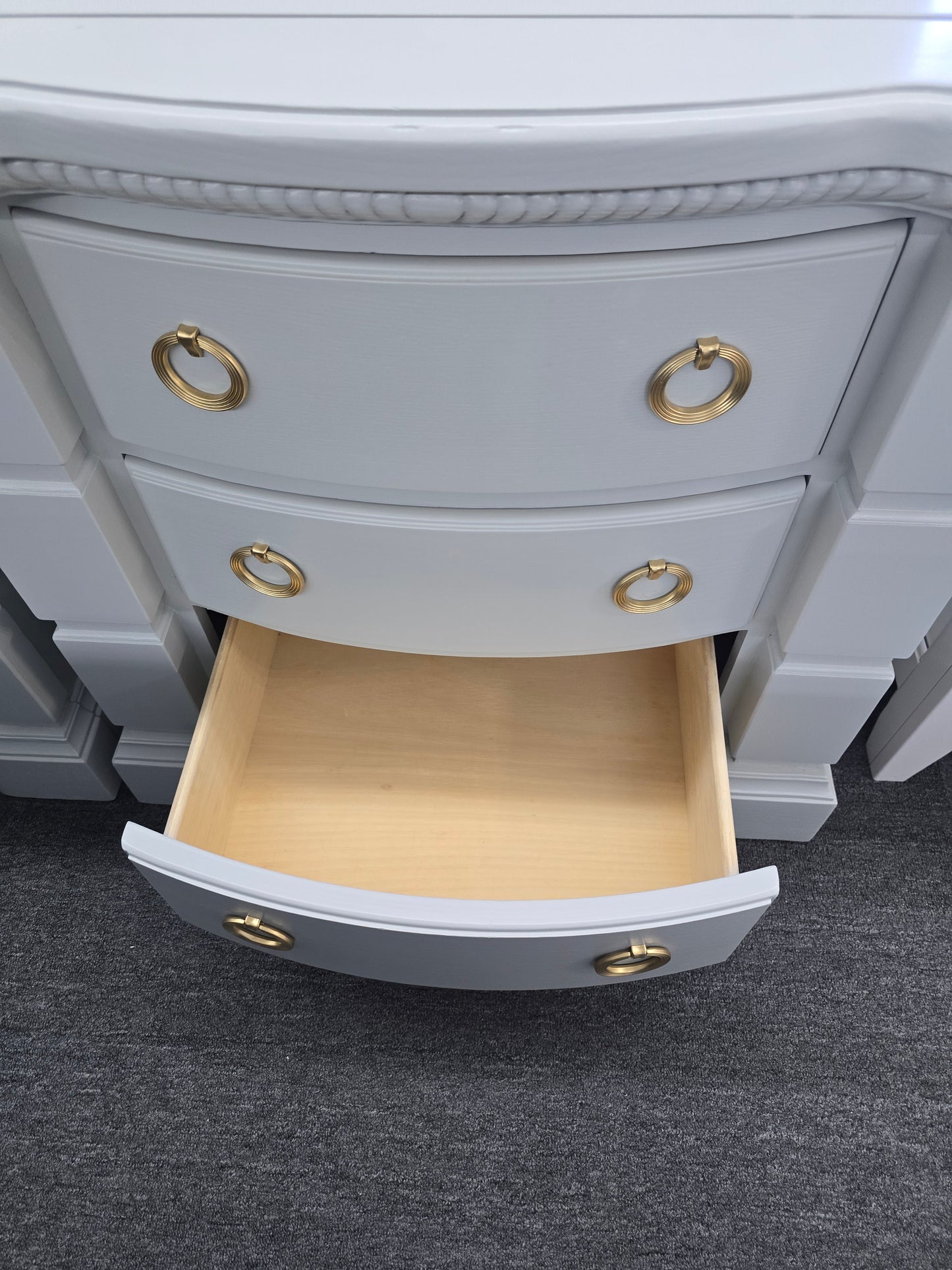 Big gray pair of nightstands