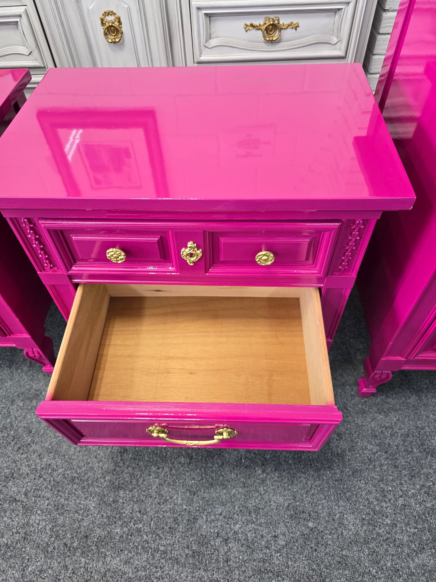 Dixie Regency pair of nightstands lacquered