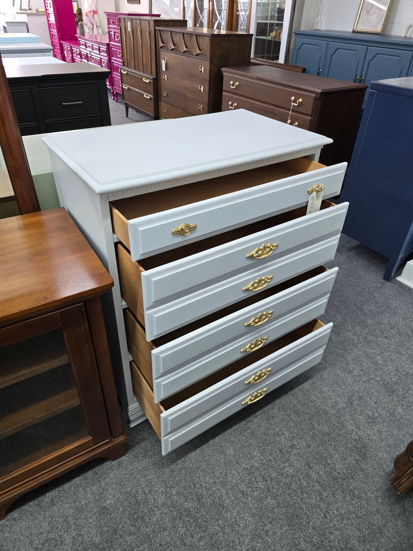 4 drawers blue/gray chest