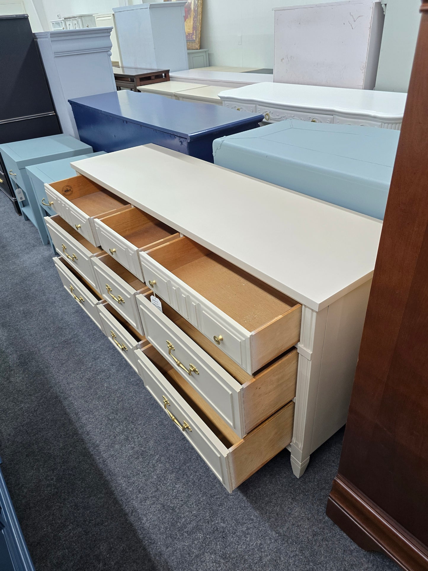 Solid wood Bassett beige Regency dresser