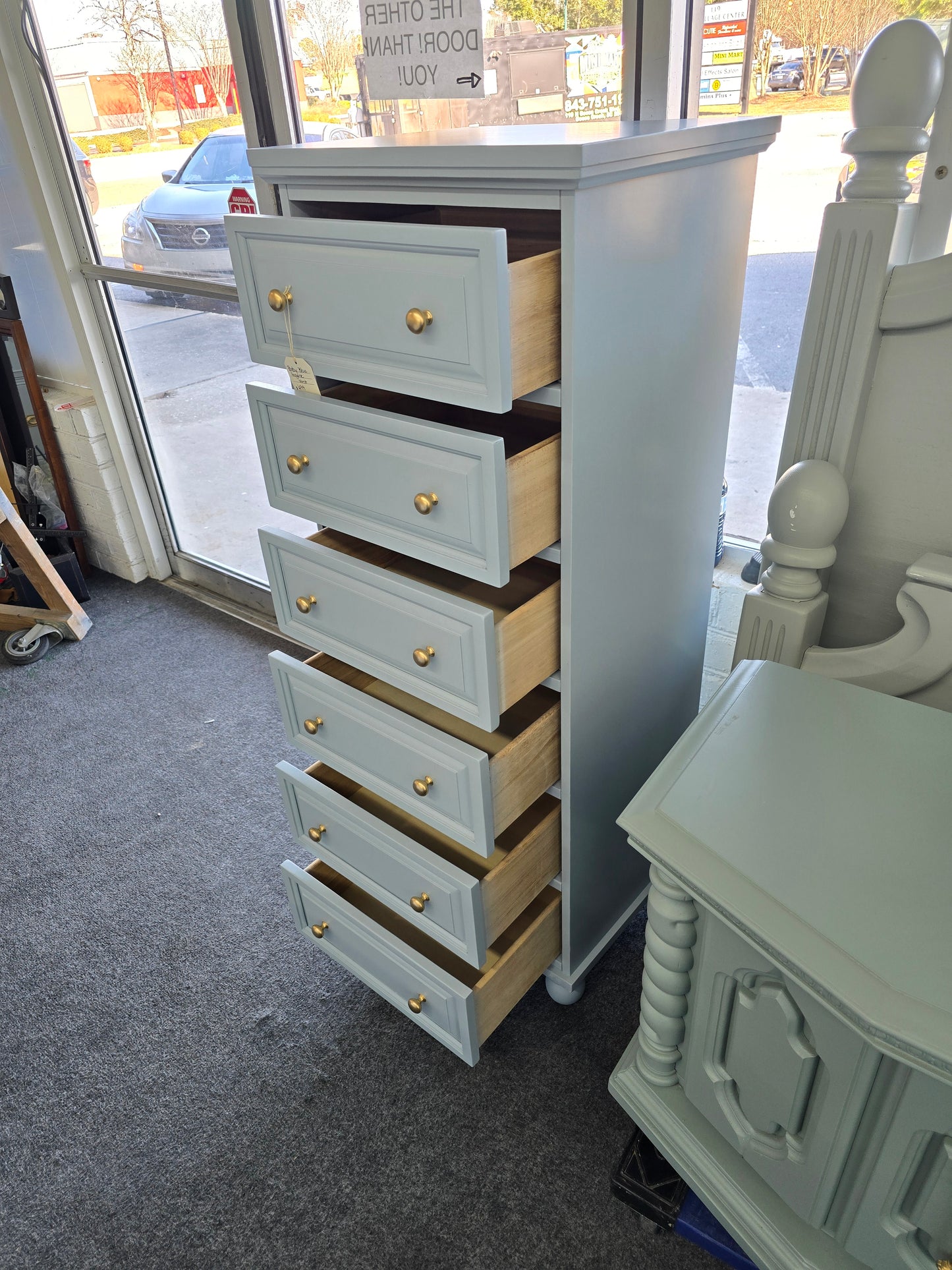 Baby blue lingerie chest