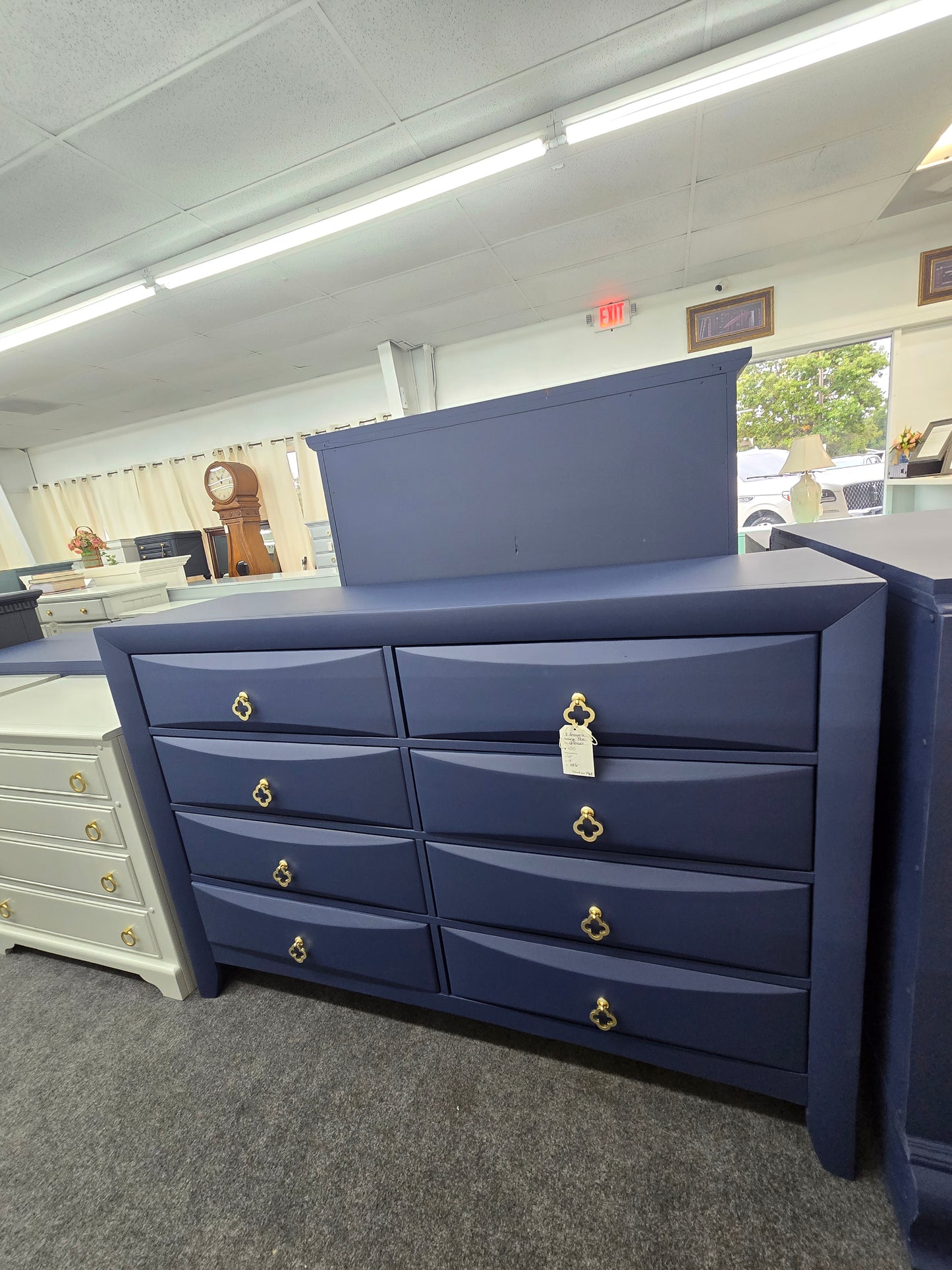 8 drawers navy blue dresser