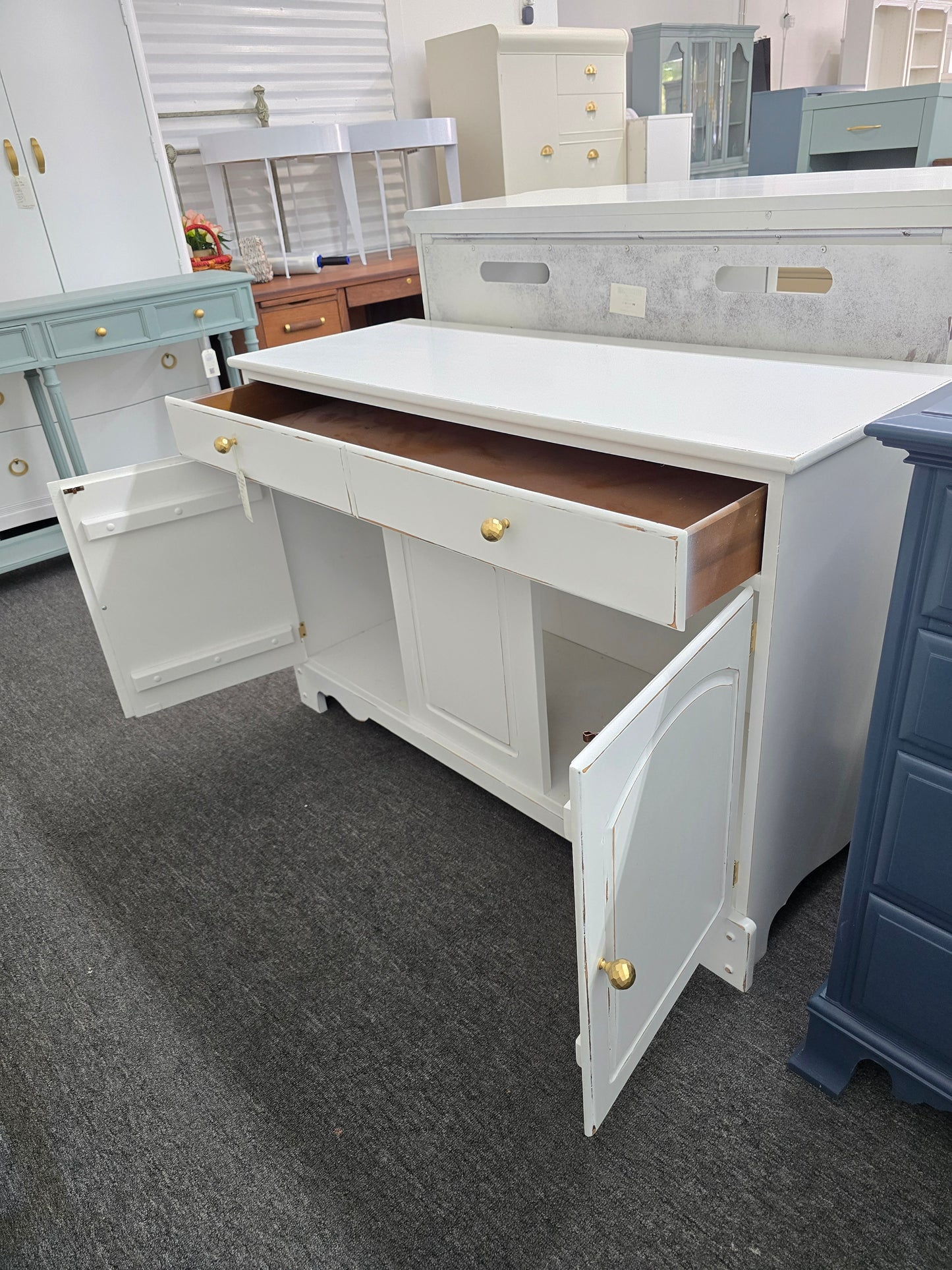 White Distressed cabinet