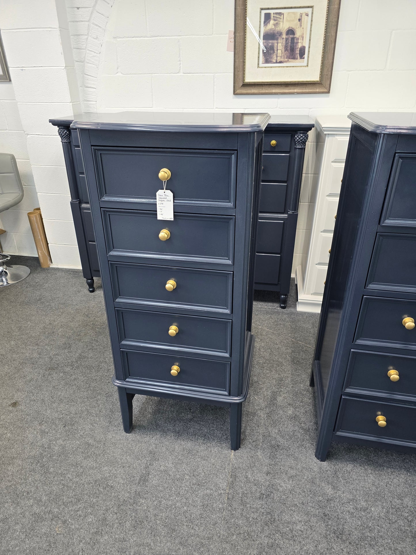 Dark blue 5 drawers lingerie chest