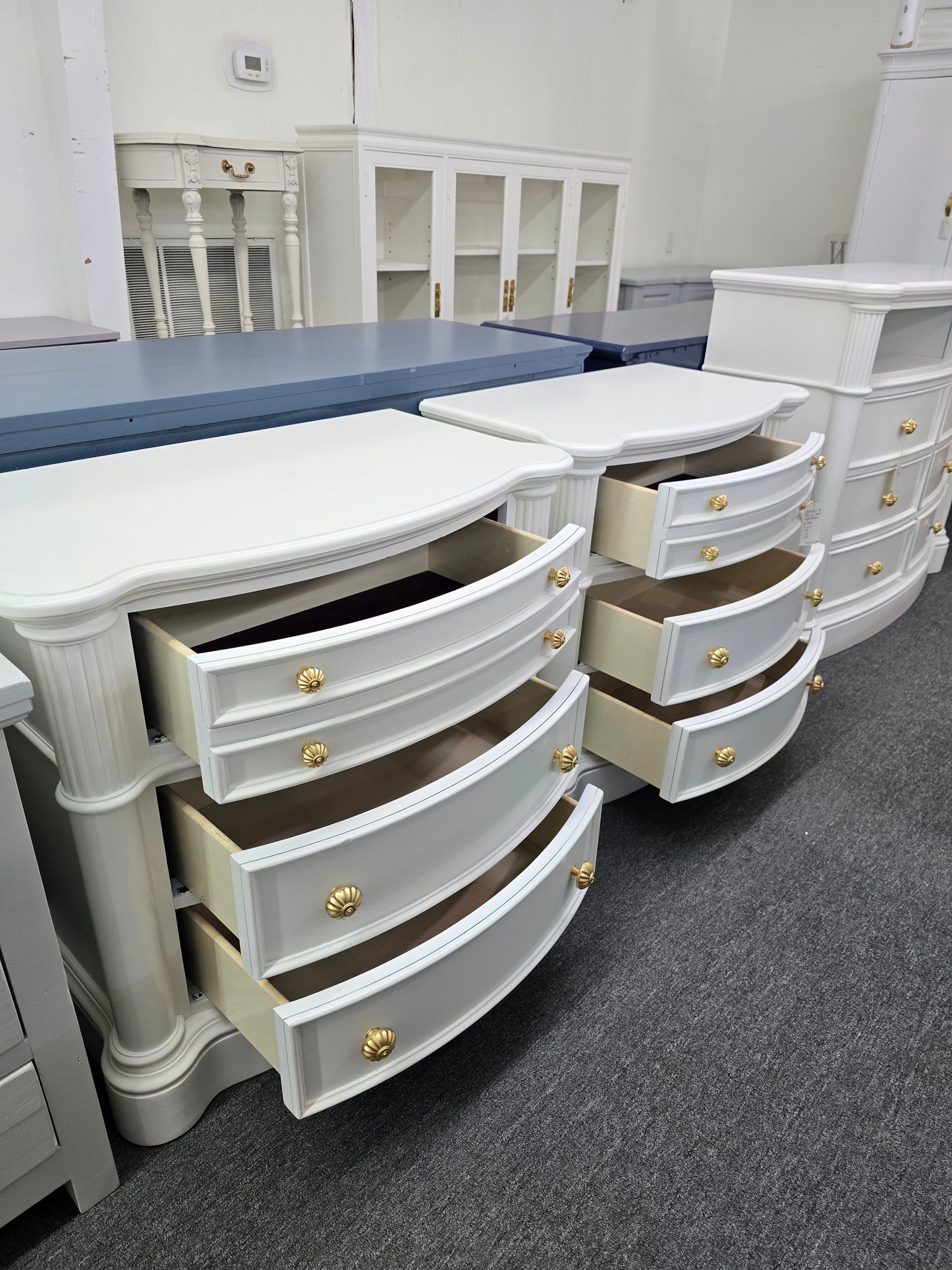 Beautiful pair of off white big nightstands