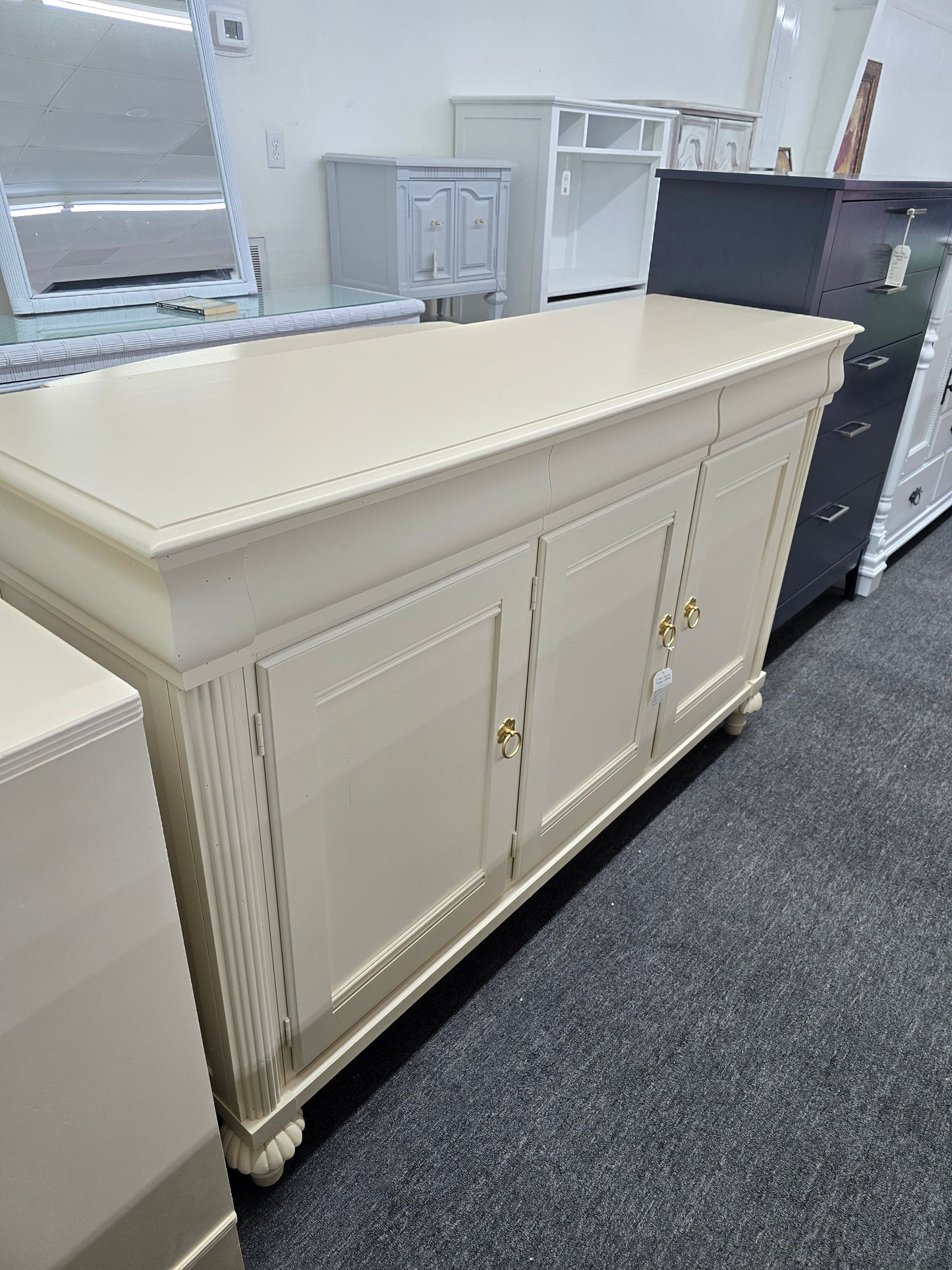 Ethan allen solid wood beige cabinet