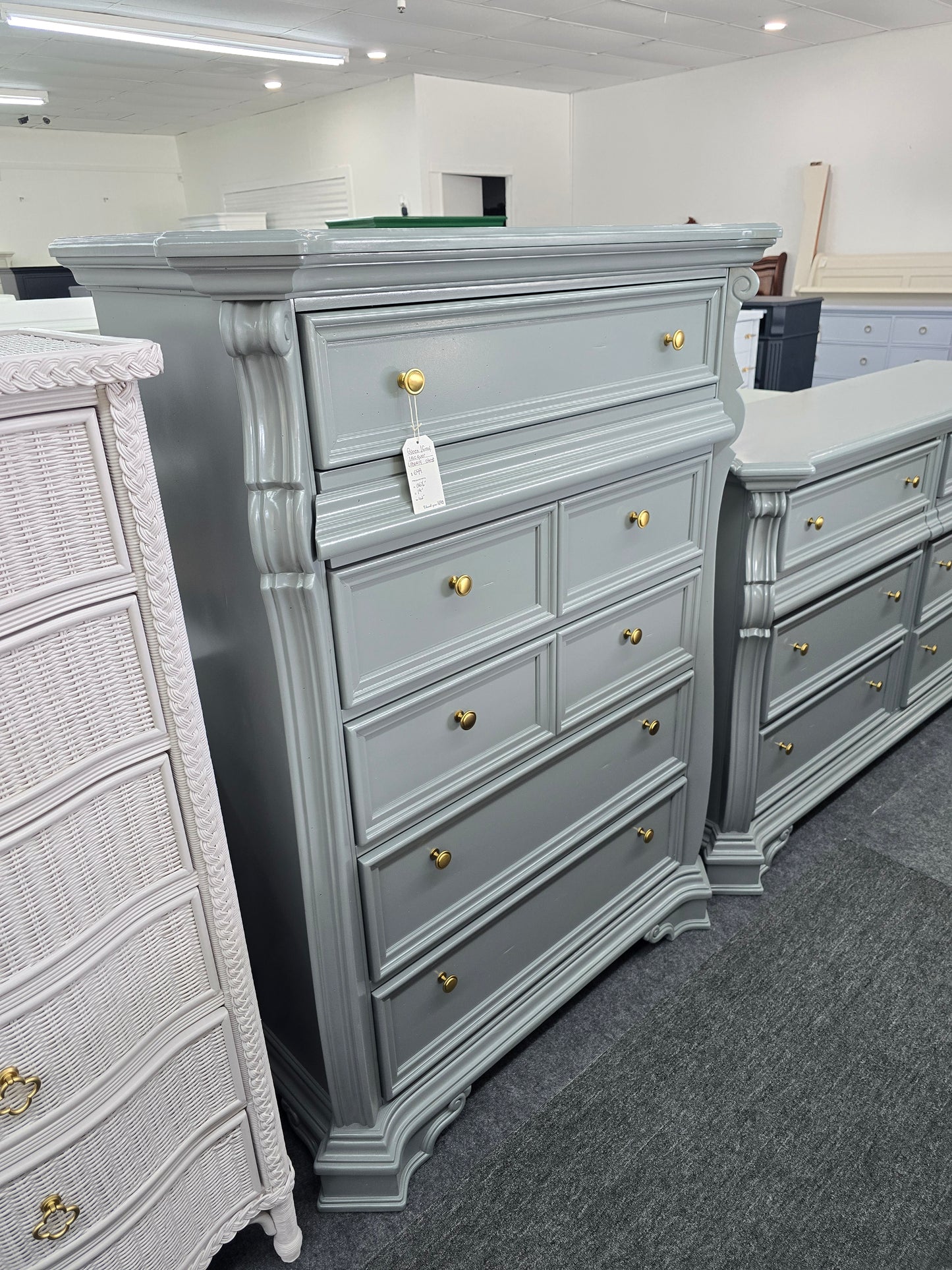 Liberty green gray lacquered chest