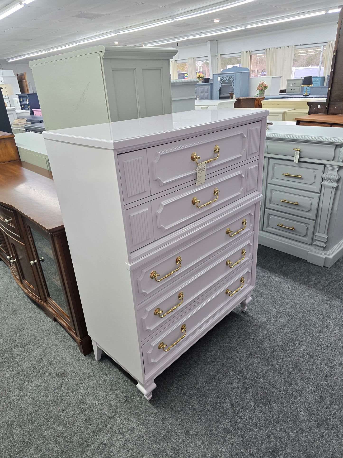 Regency lavender lacquer chest