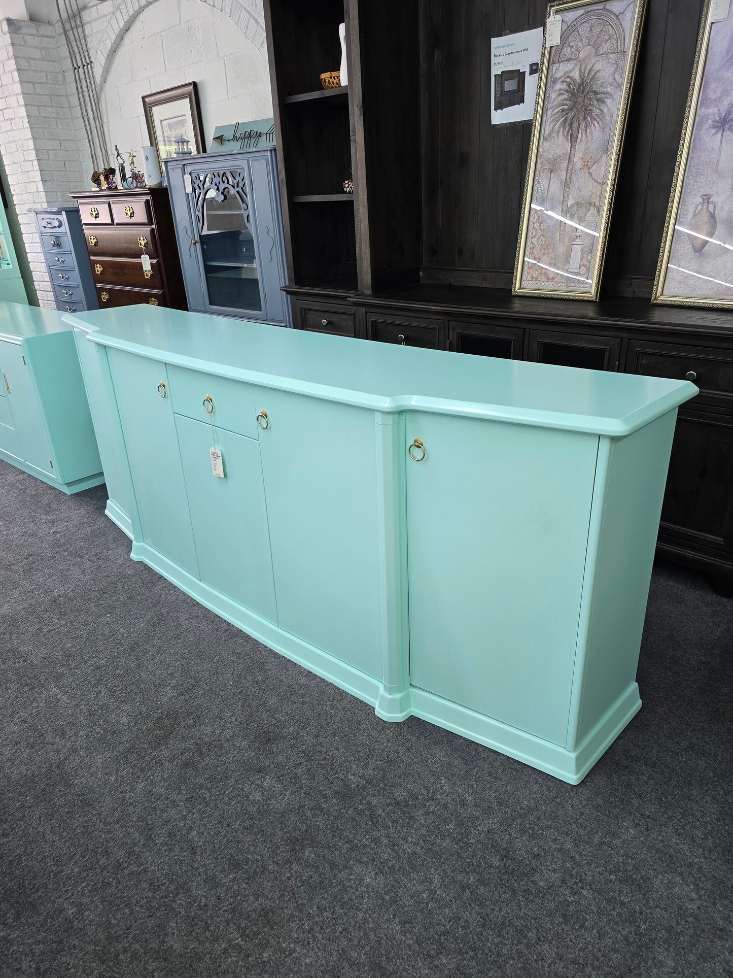 Gorgeous lacquered green cabinet